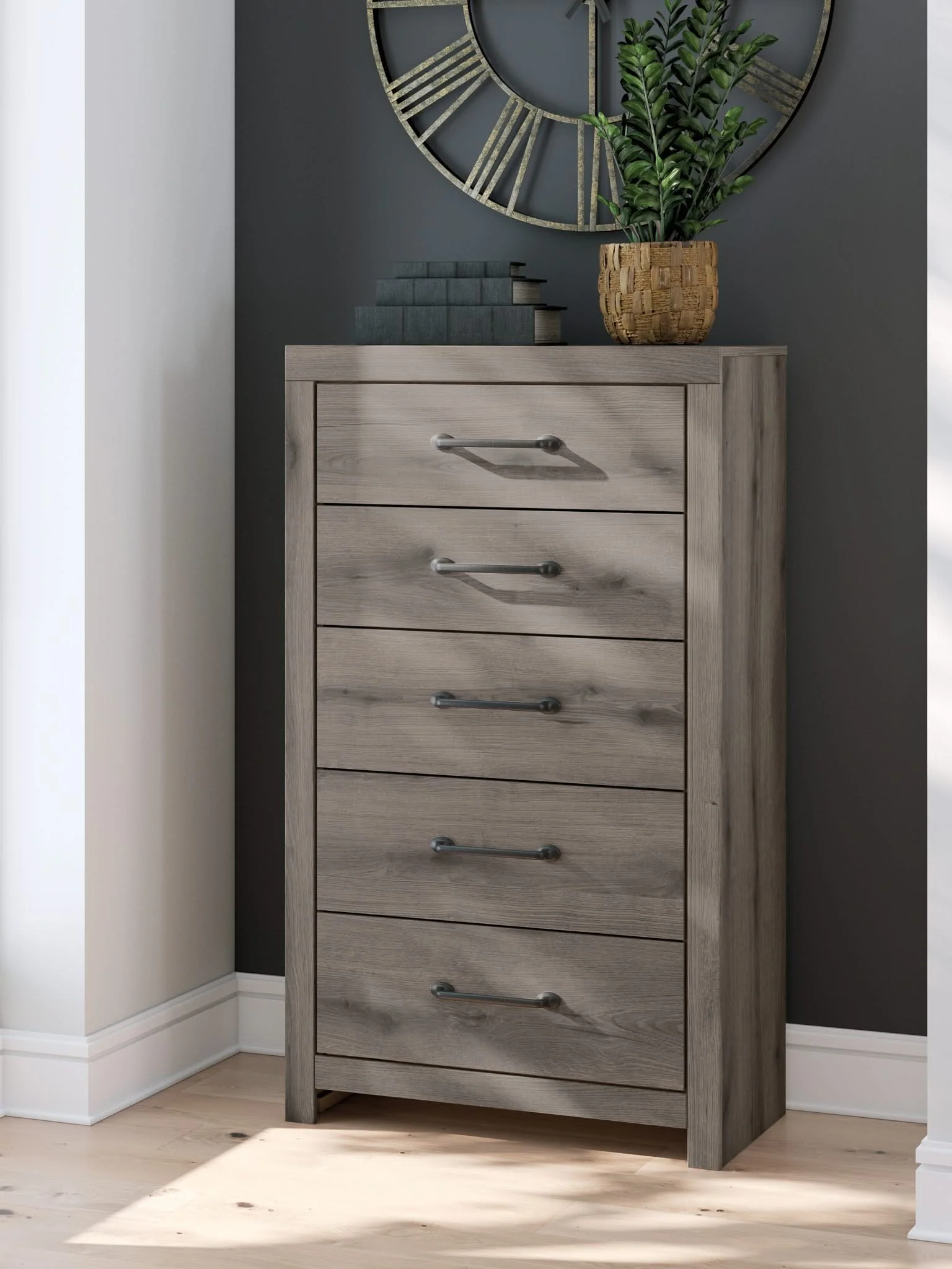 Graystorm - Five Drawer Chest - Brown Gray - Image 4