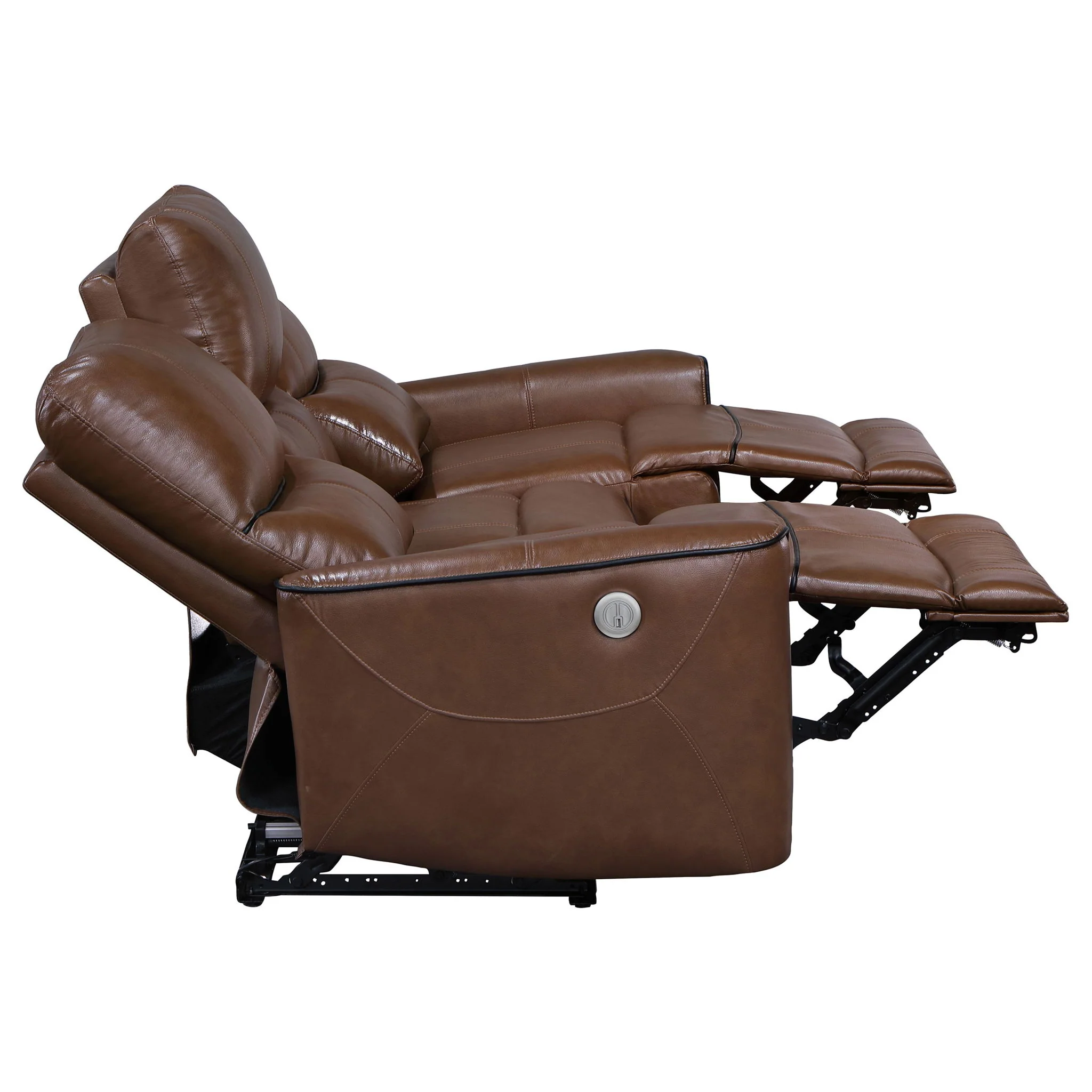 Greenfield 3-piece Power Reclining Sofa Set Saddle Brown - Image 2