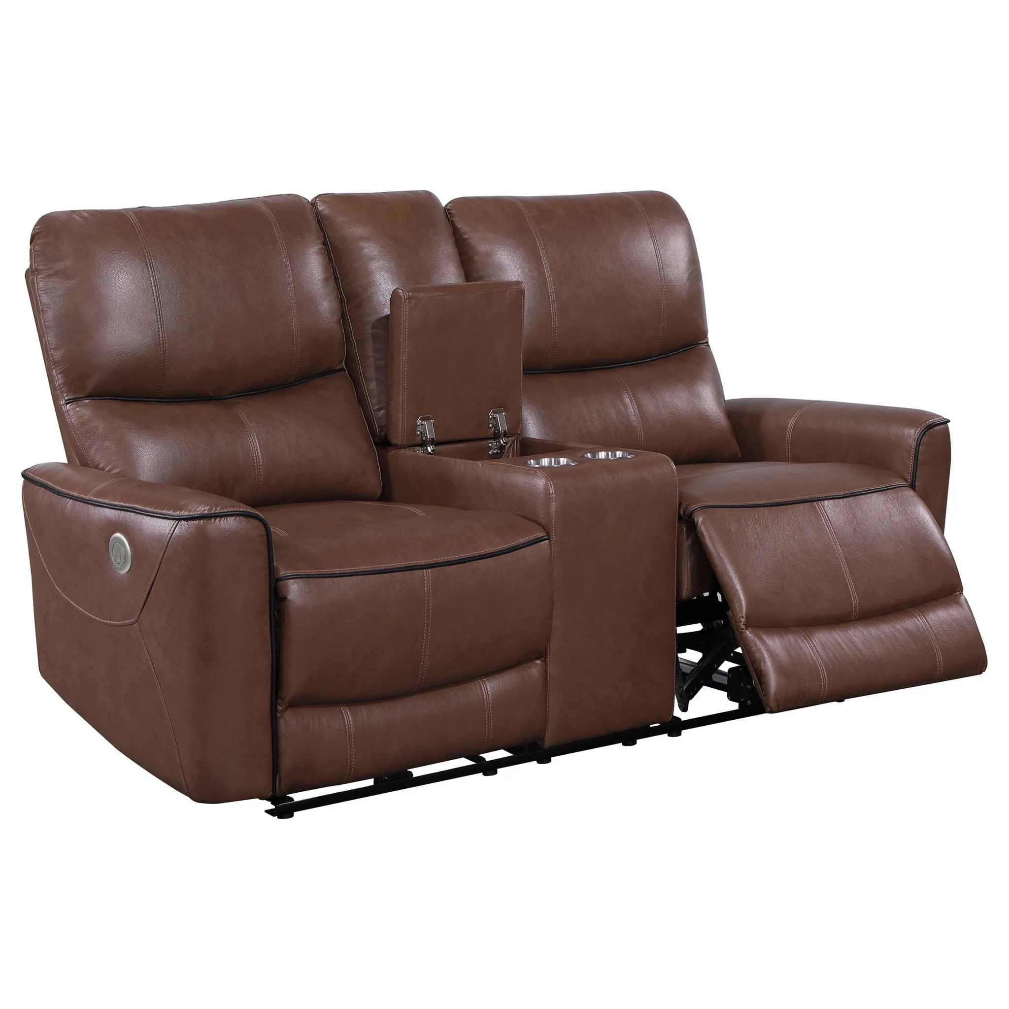 Greenfield Upholstered Power Reclining Loveseat Saddle Brown - Image 2