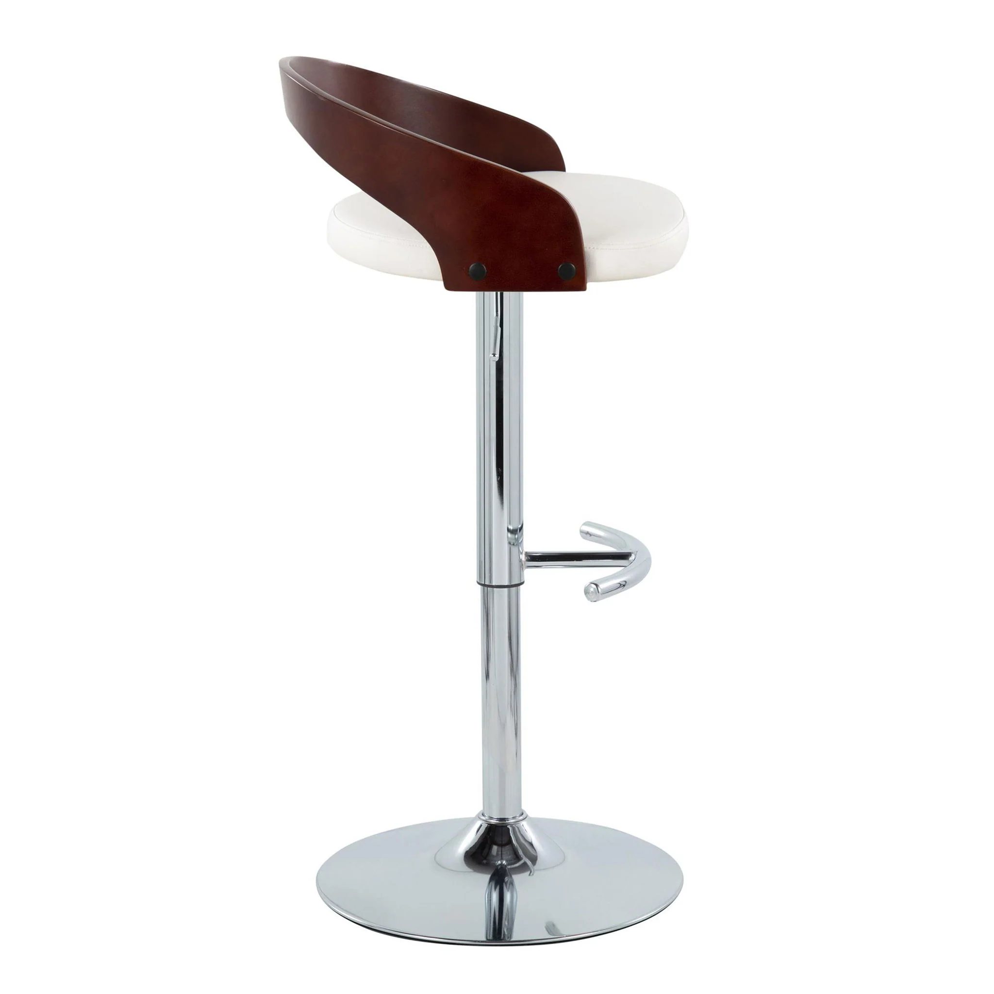 Grotto - Contemporary Adjustable Barstool & Swivel With Rounded T Footrest (Set of 2) - Image 3
