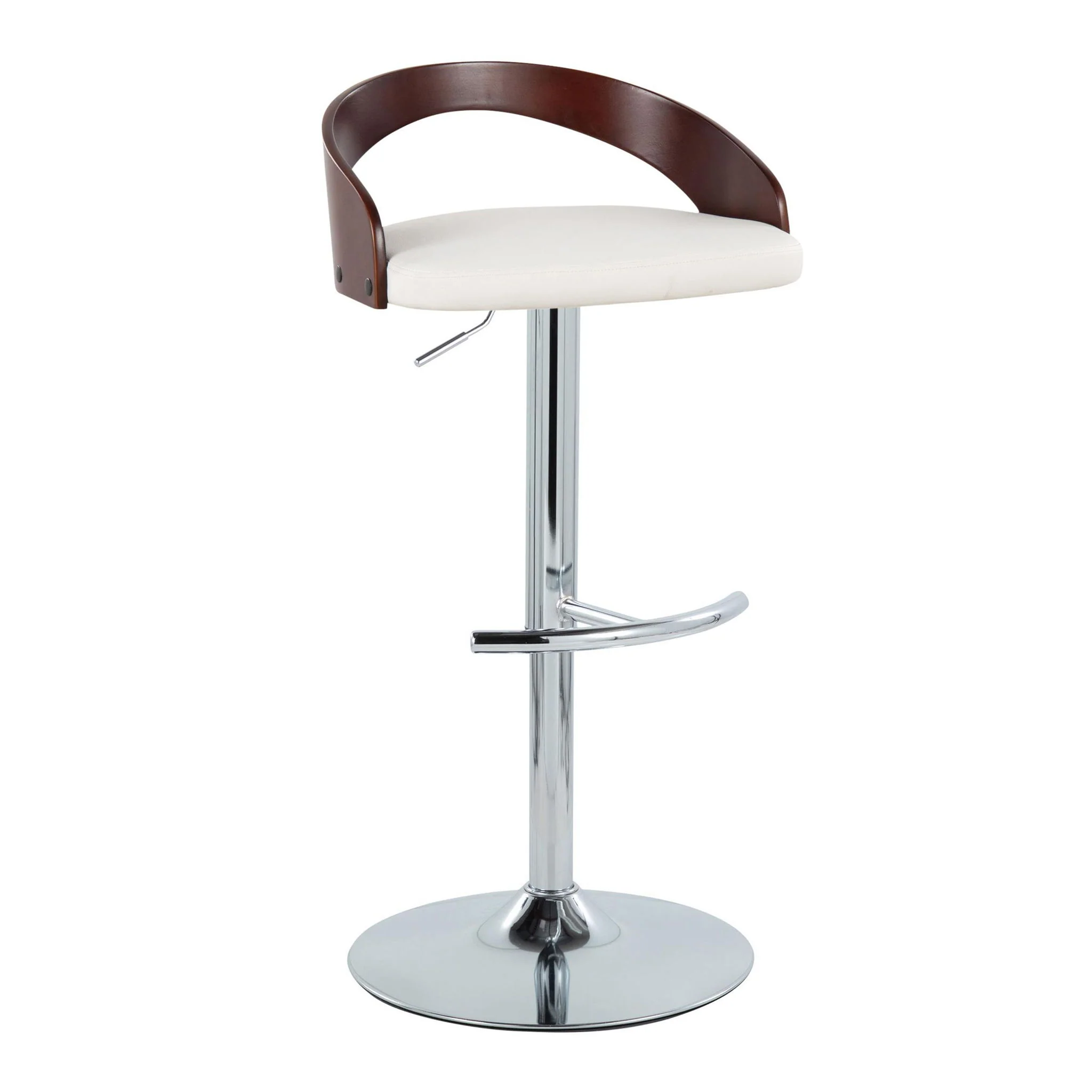 Grotto - Contemporary Adjustable Barstool & Swivel With Rounded T Footrest (Set of 2) - Image 8