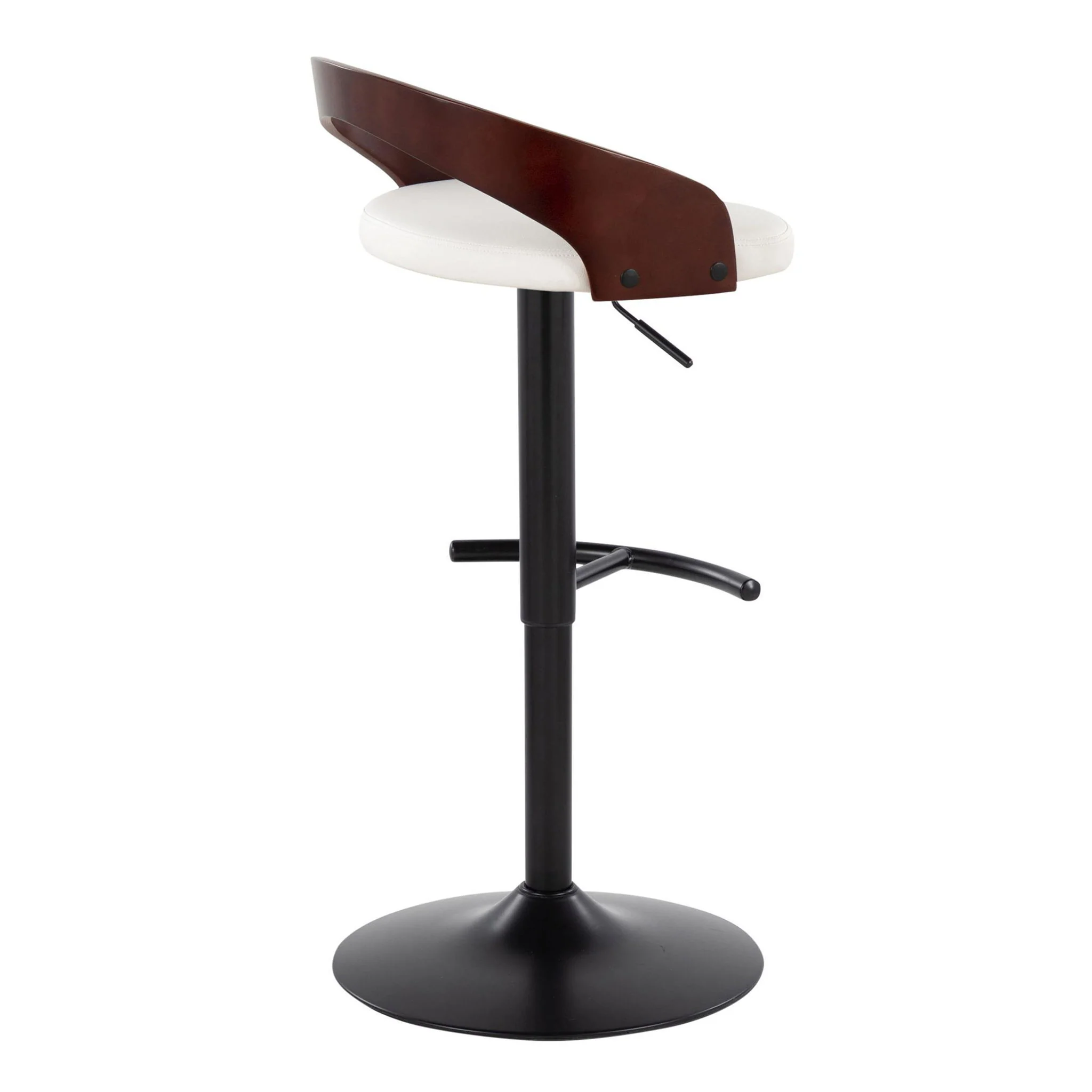 Grotto - Contemporary Adjustable Barstool With Swivel With Rounded T Footrest (Set of 2) - Image 6