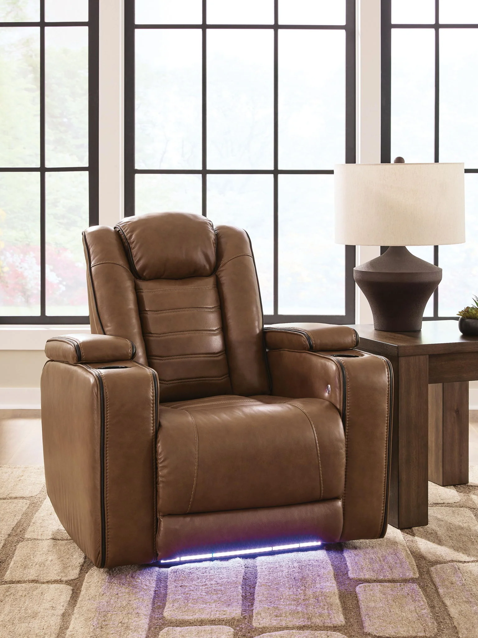 Gruaro - Power Recliner With Adjustable Headrest - Amber - Image 3