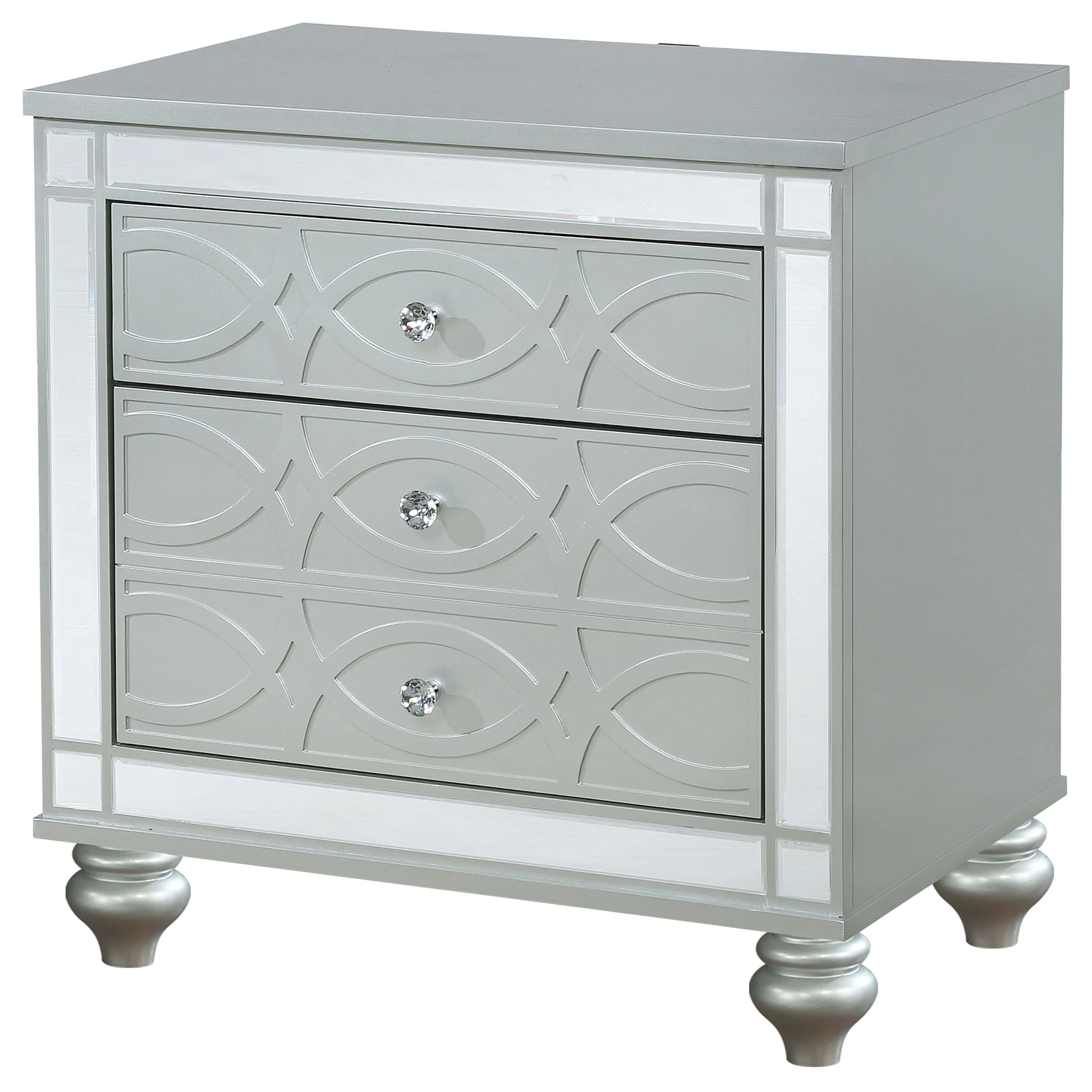 Gunnison 2-drawer Nightstand Silver Metallic - Image 2