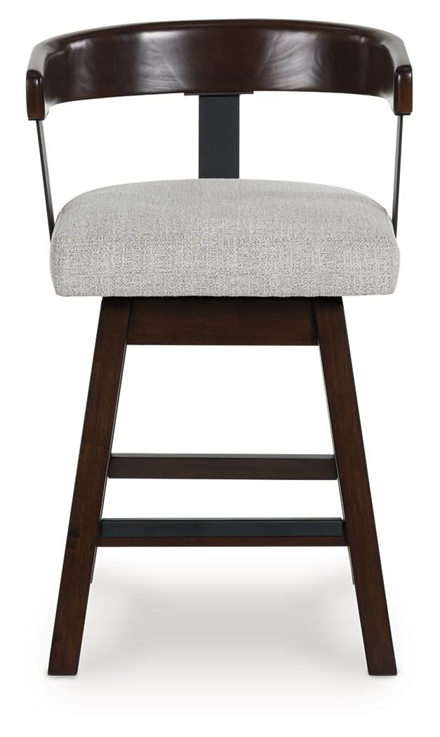 Haddigan - Upholstered Swivel Barstool (Set of 2) - Dark Brown - Image 4
