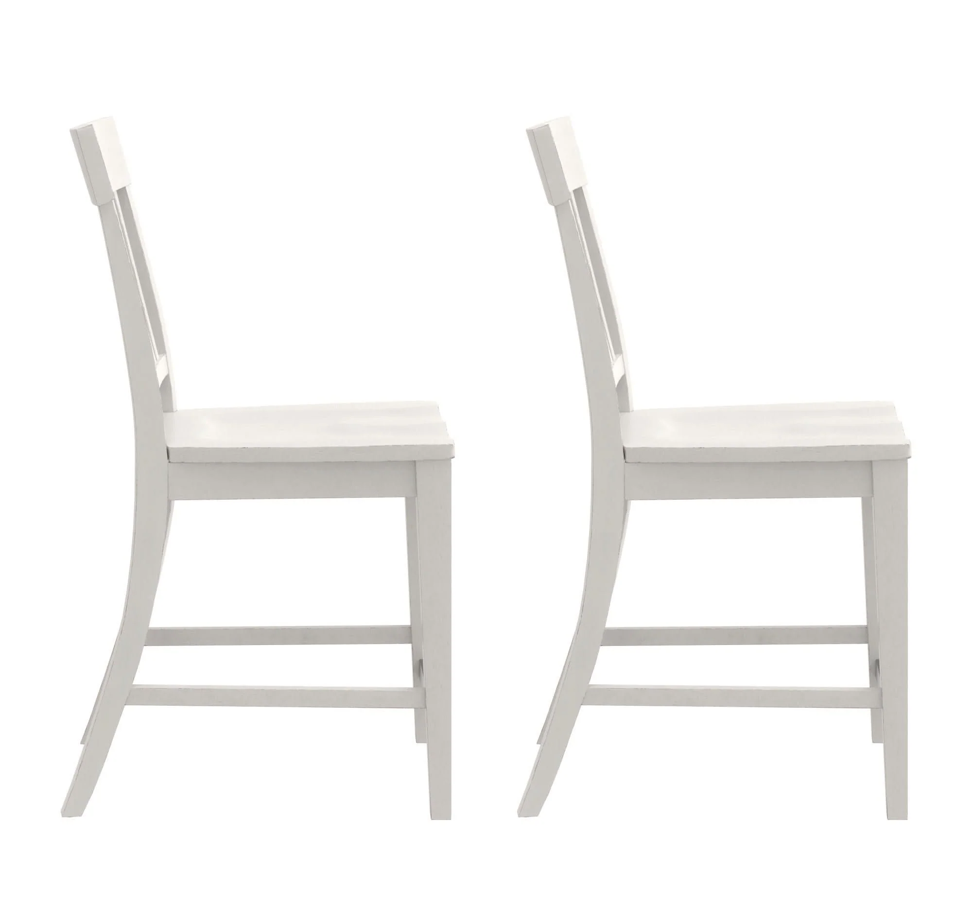 Slat Back Counter Stools (Set of 2) - White - Image 2