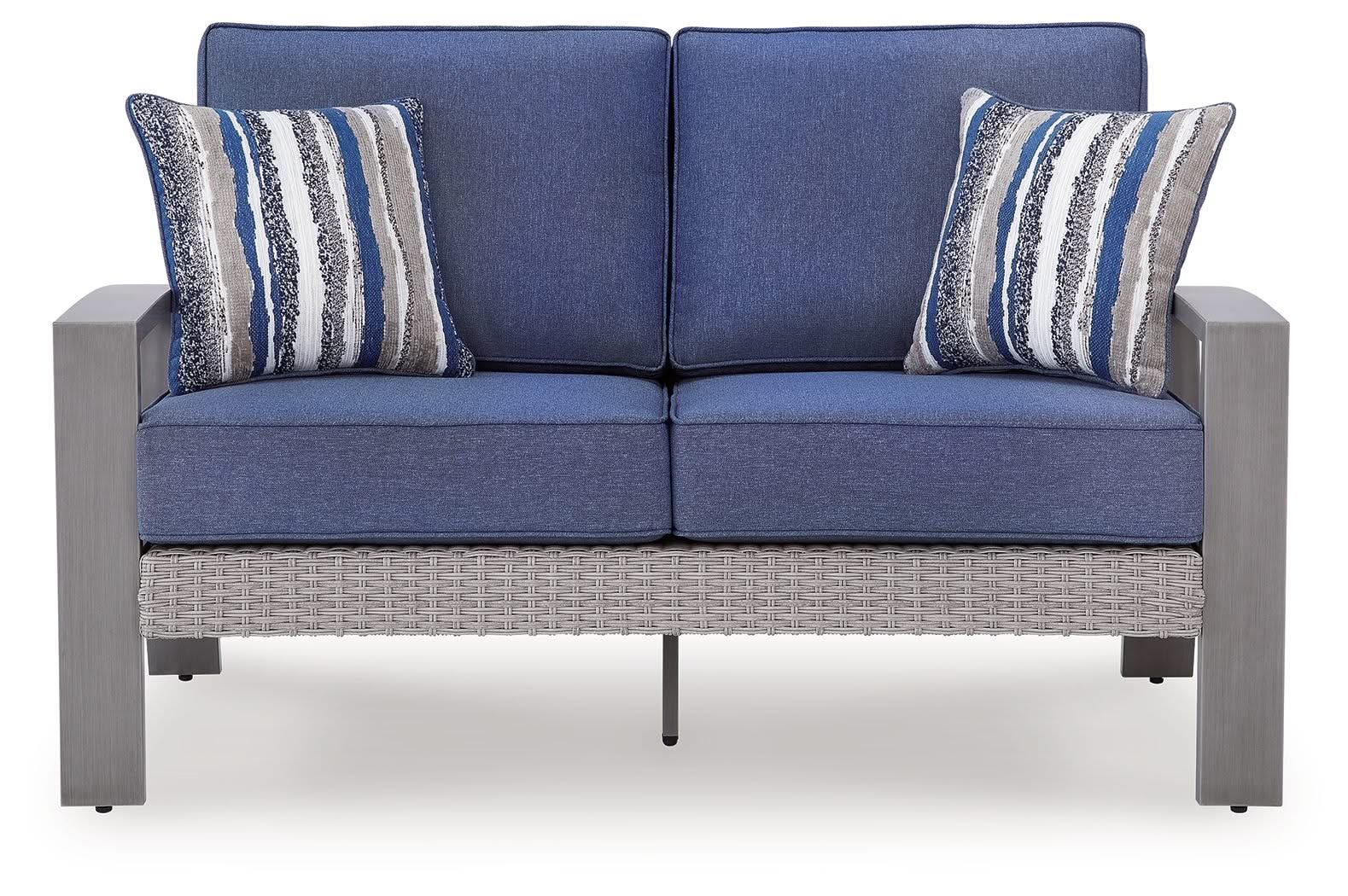 Half Moon Beach - Loveseat With Cushion - Blue / Gray - Image 4