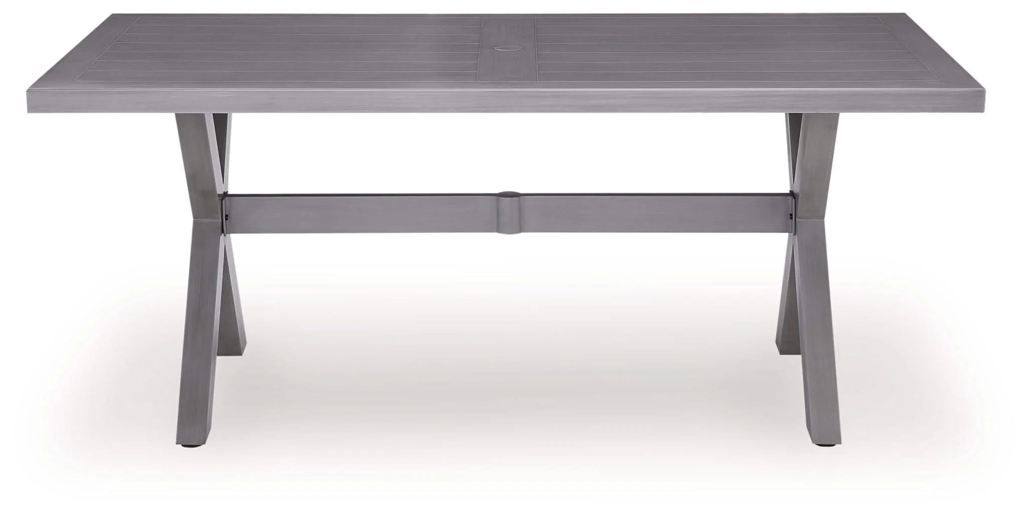 Half Moon Beach - Rectangular Dining Table With Umbrella Option - Gray - Image 3
