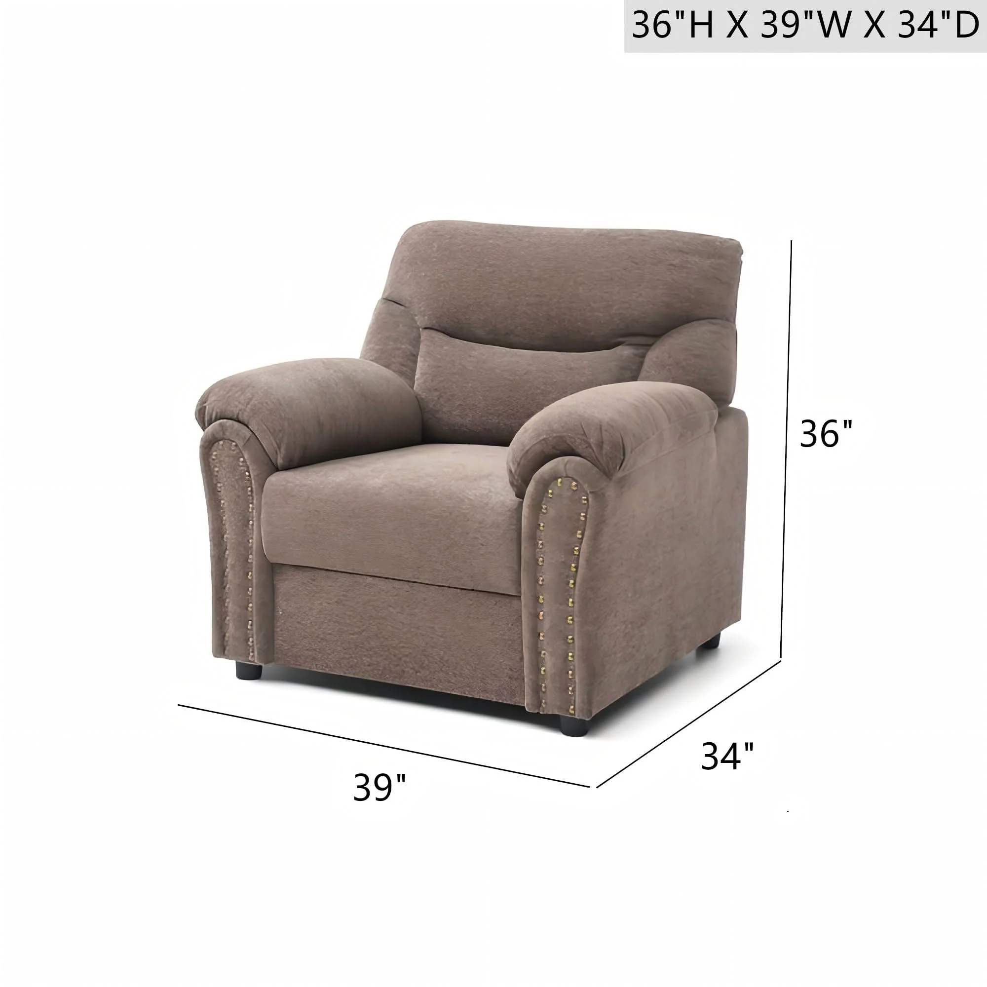 Hamilton - Chair With Hand Applied Nailhead Trim And Pillow Top Arm Cushions - Image 4