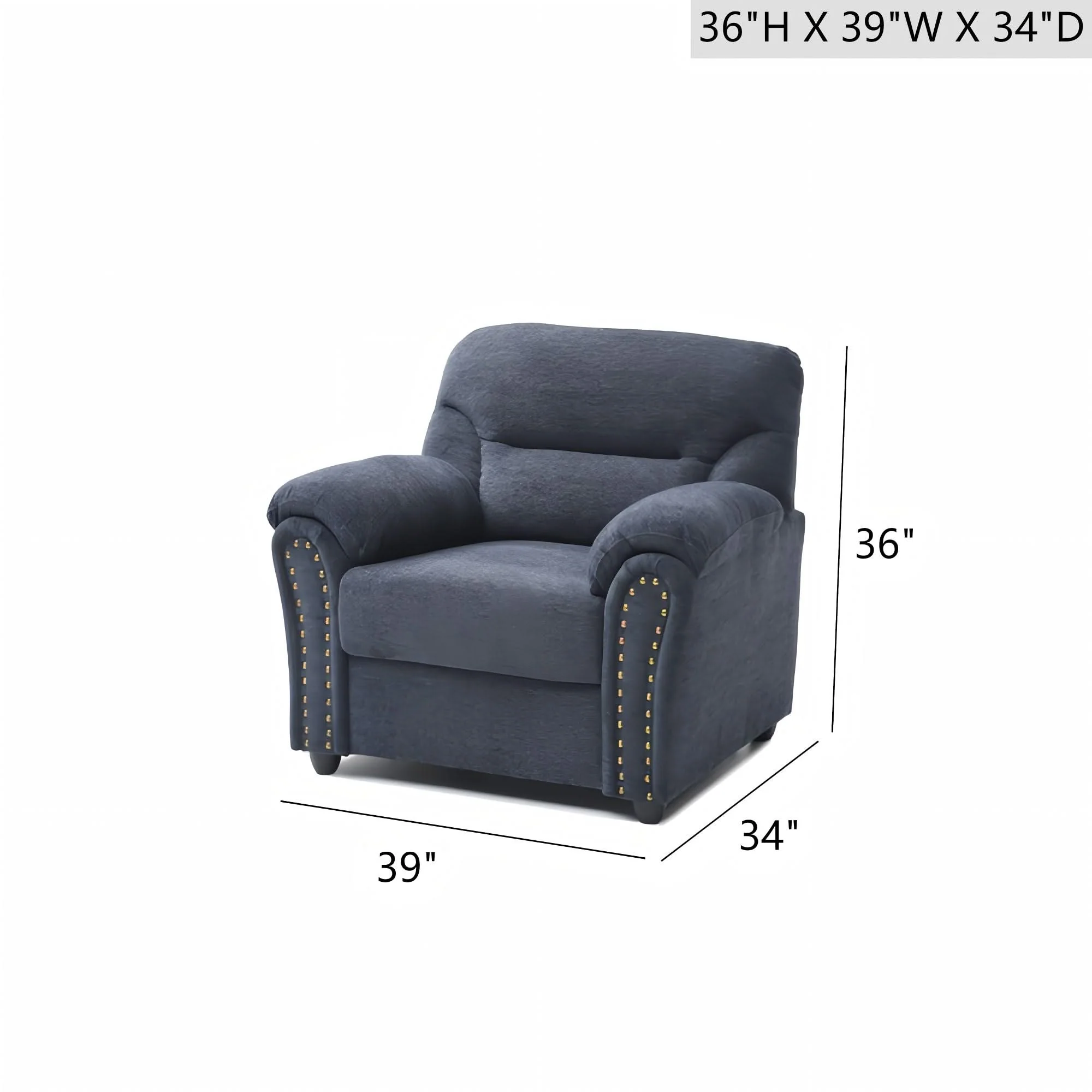 Hamilton - Chair With Hand Applied Nailhead Trim And Pillow Top Arm Cushions - Image 8