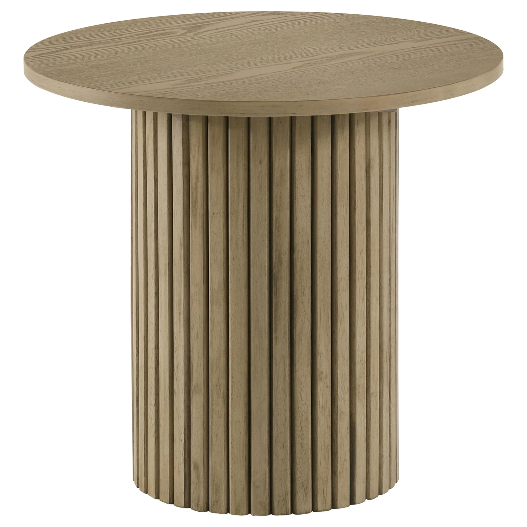 Hamlyn 2-piece Round Fluted Coffee and End Table Set Natural Oak - Image 2