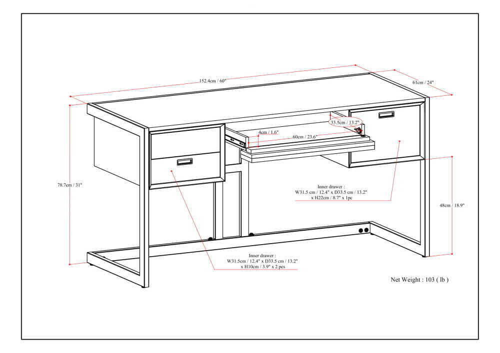 Hampden - Desk - Weathered Gray - Image 4