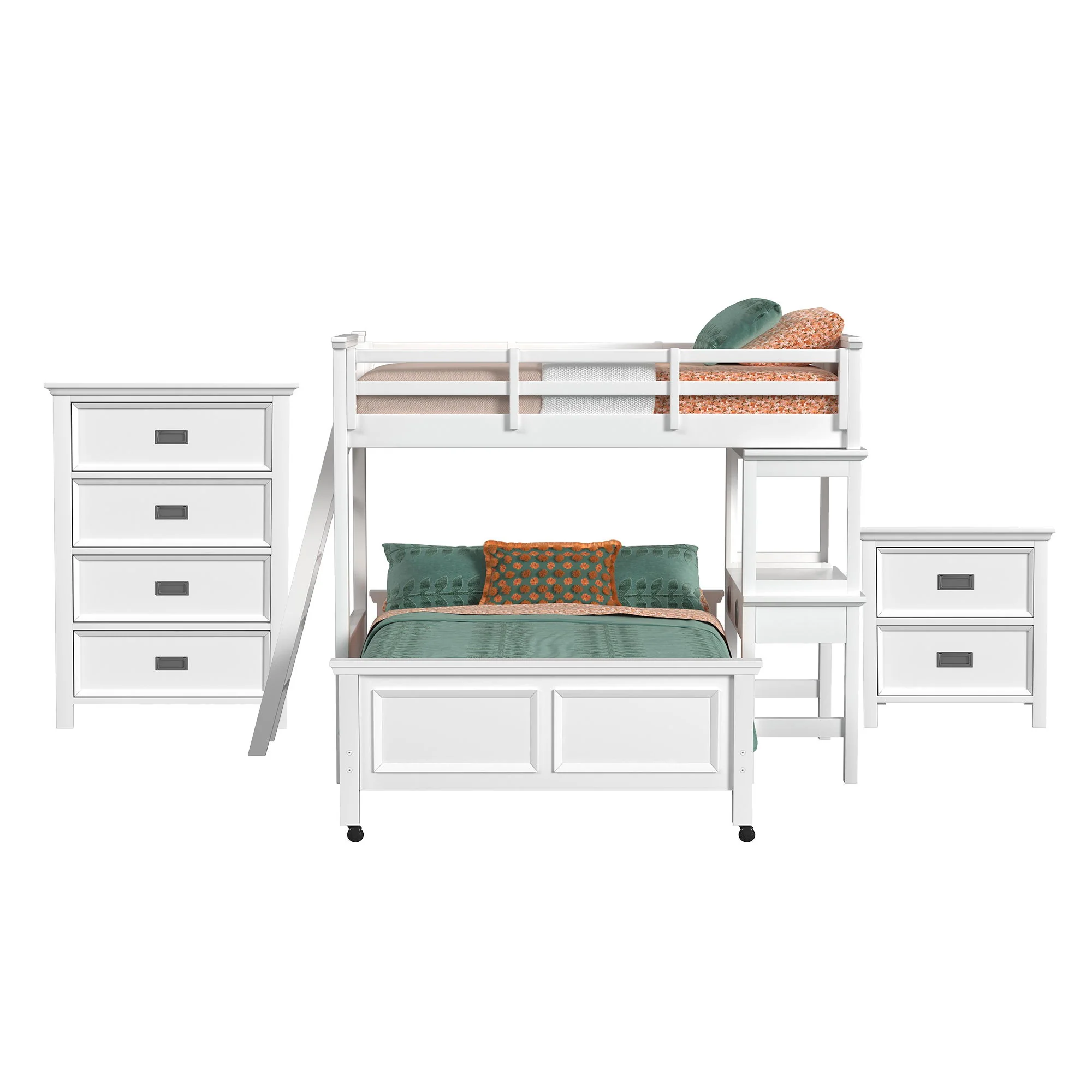 Hampton Kids - Loft With Ladder And Desk With Speaker Bedroom Set - Image 5