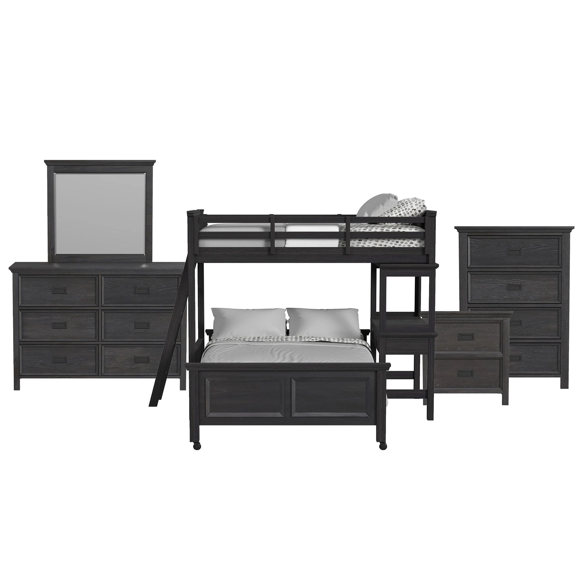 Hampton Kids - Loft With Ladder And Desk With Speaker Bedroom Set - Image 8
