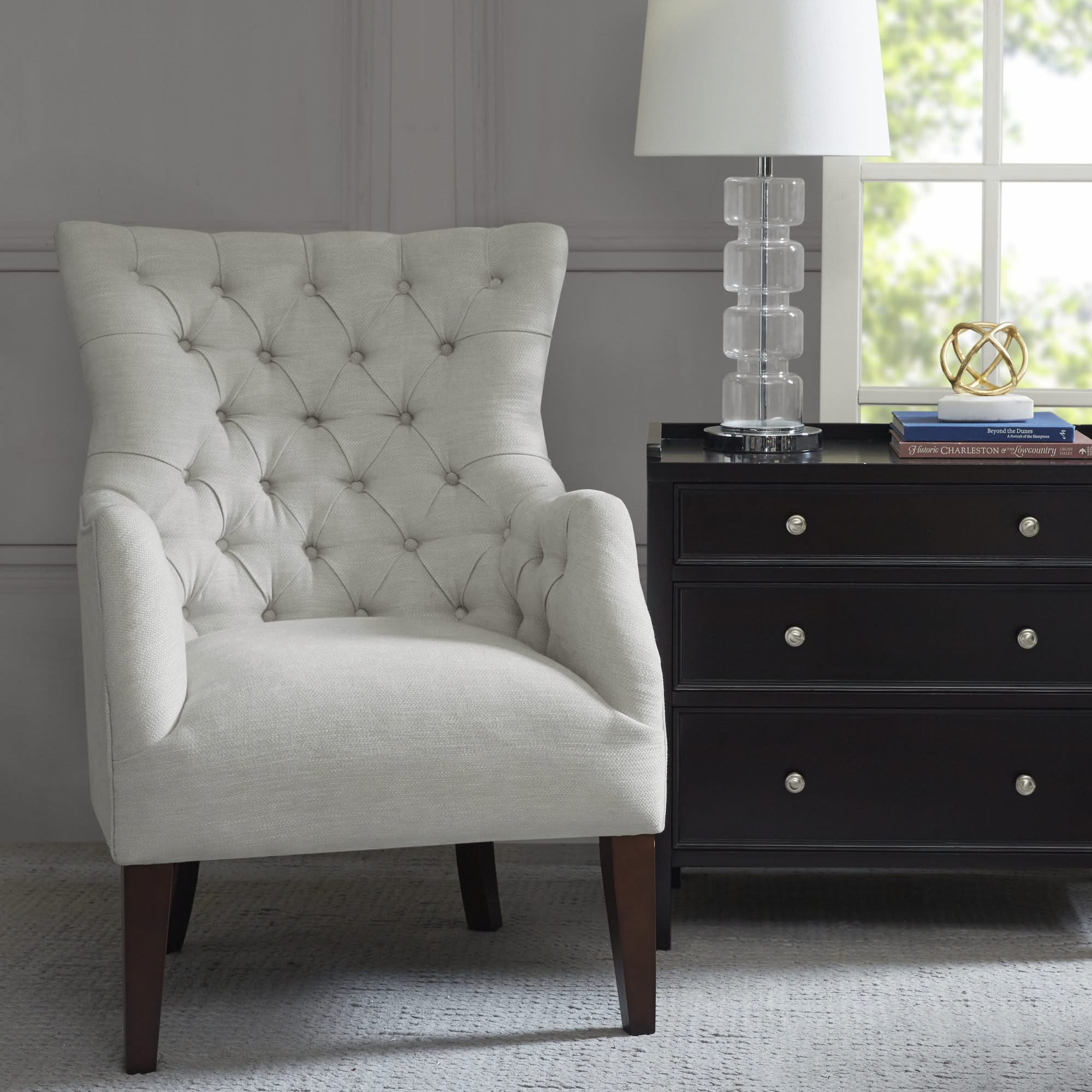 Hannah - Button Tufted Wing Chair - Image 4