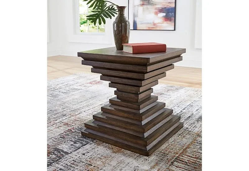 Hannodream Brown Contemporary Square End Table - Image 2
