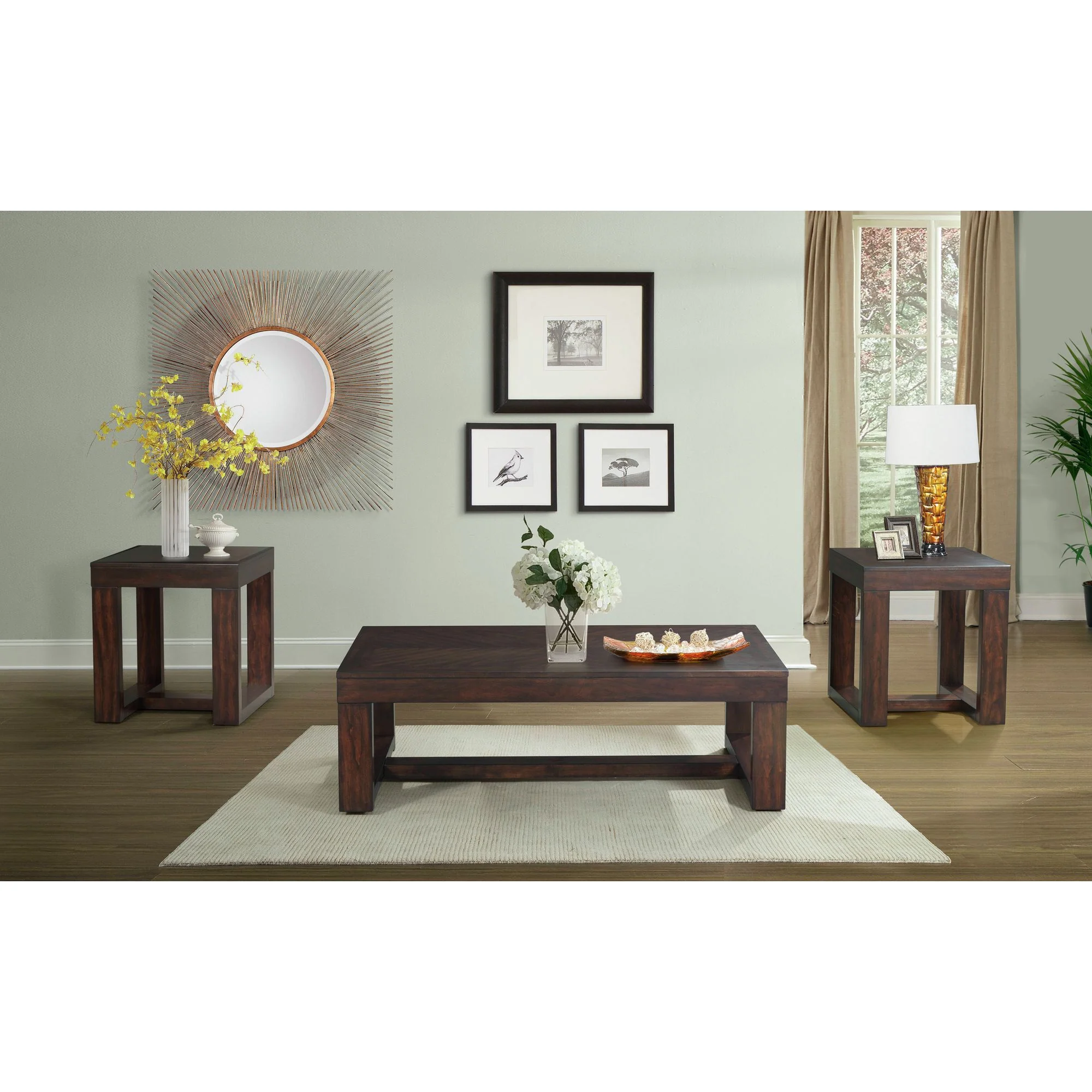 Hardy - 3 Piece Occasional Table Set (Coffee Table And Two End Tables) - Cherry - Image 4