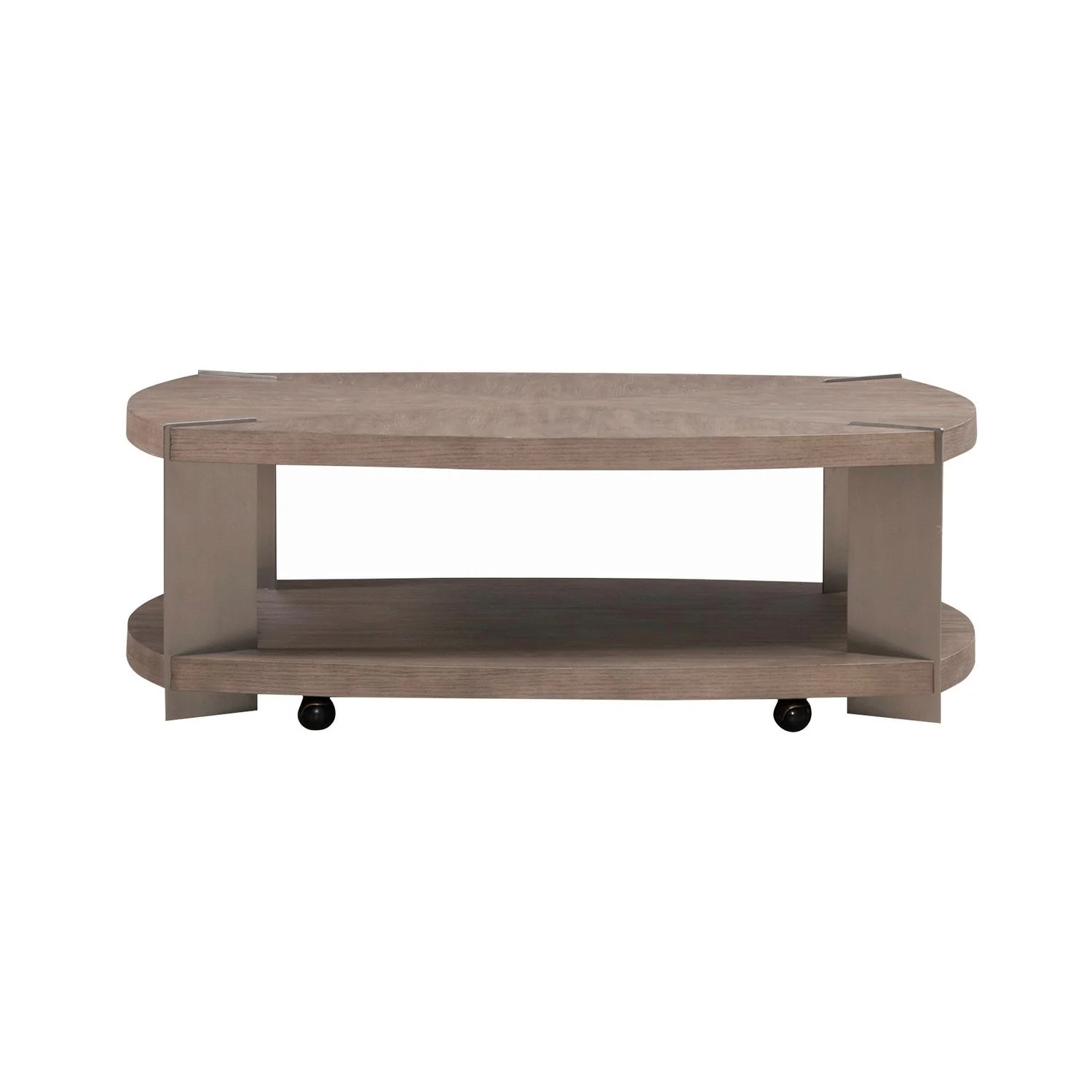 Harlow - Oval Cocktail Table - Sandstone & Satin Nickel - Image 2
