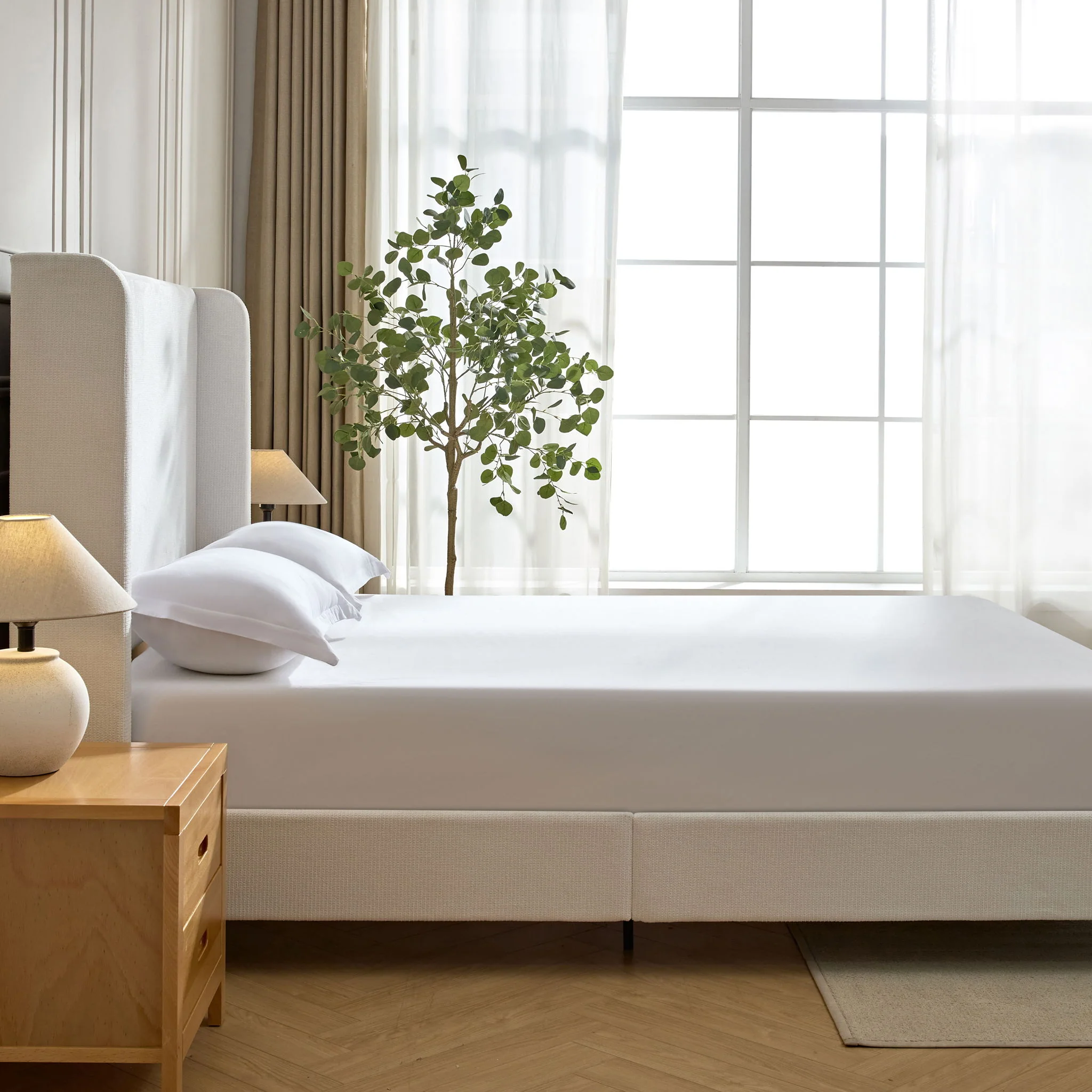 Harper - Tall Headboard Upholstered Bed / High Headboard / Elegant Simplicity / No Box Spring Needed - Image 12