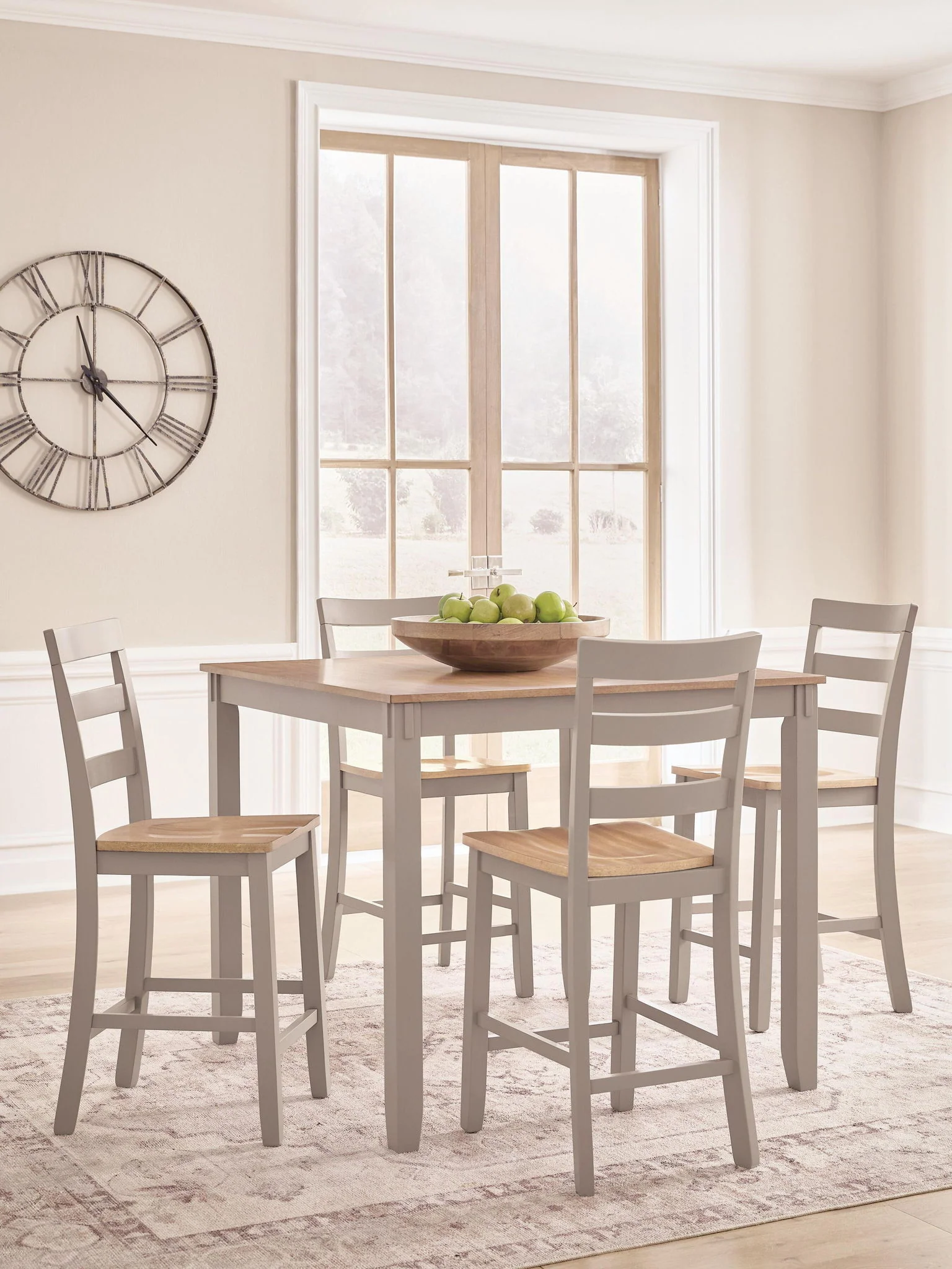 Harperfeld - Dining Room Counter Table Set (Set of 5) - Natural / Gray - Image 3