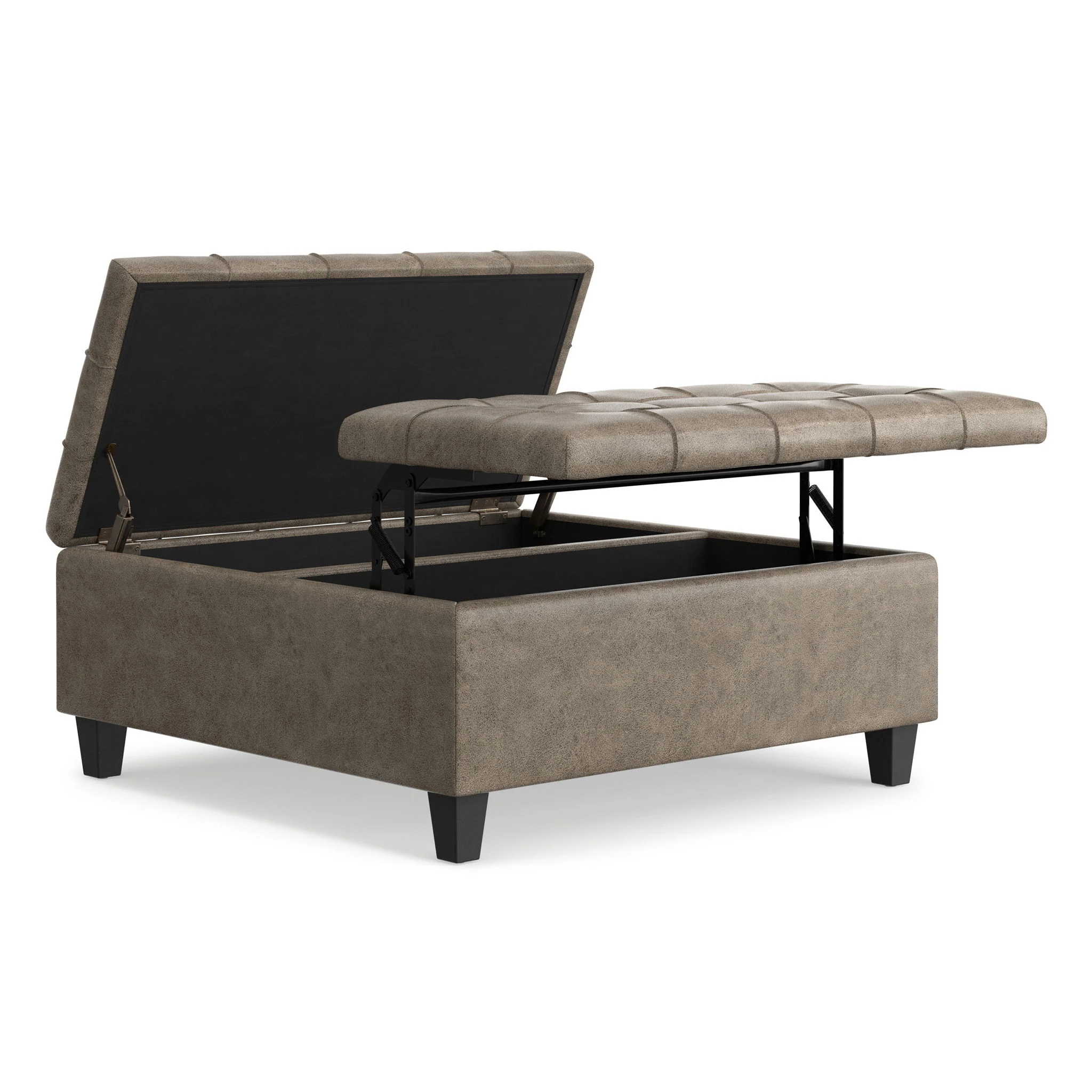 Harrison - Square Coffee Table Ottoman - Brown - Image 4