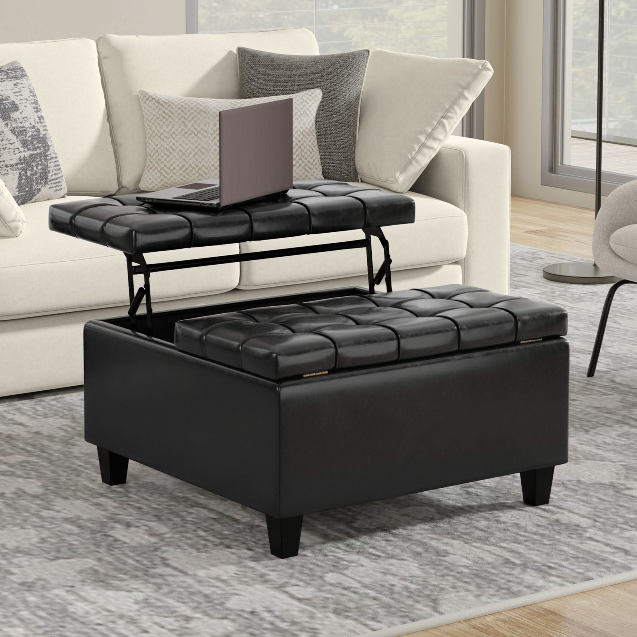 Harrison - Upholstered Coffee Table Storage Ottoman - Image 38