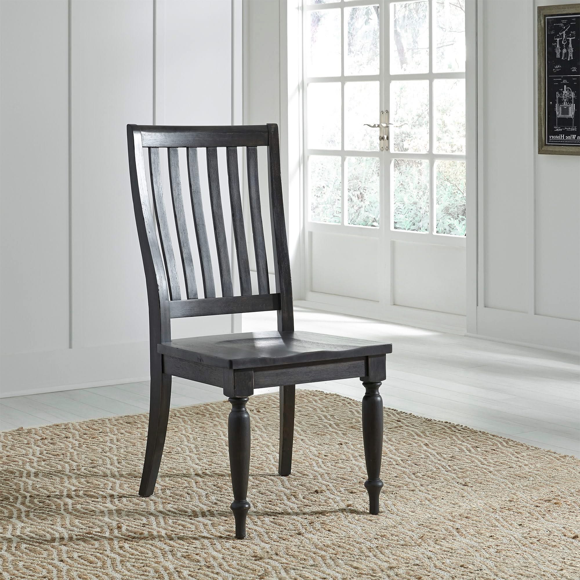 Harvest Home - Slat Back Side Chair - Chalkboard - Image 3
