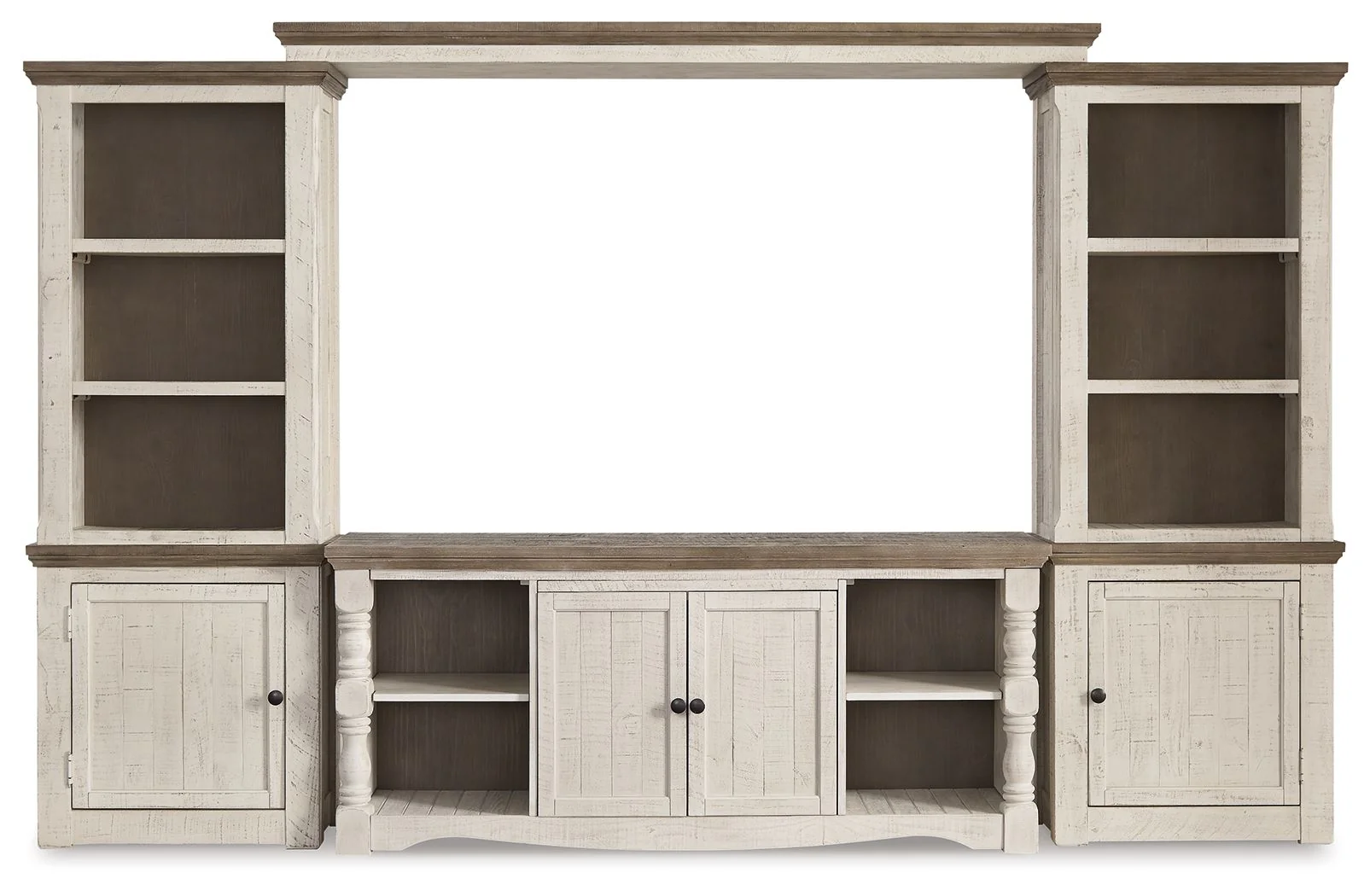 Havalance - 4 Pc. - Entertainment Center - 67" TV Stand - Brown / Beige - Image 4