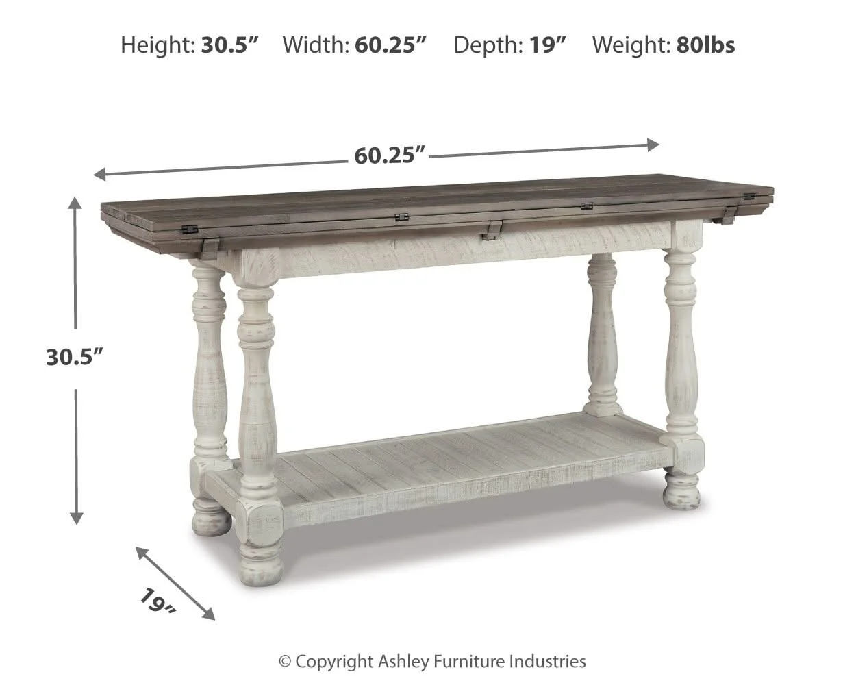 Havalance - Flip Top Sofa Table - Gray / White - Image 3