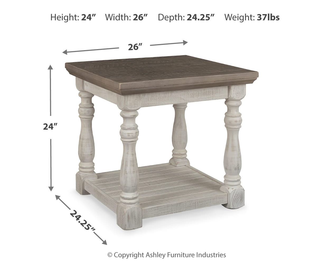 Havalance - Rectangular End Table - Gray / White - Image 4