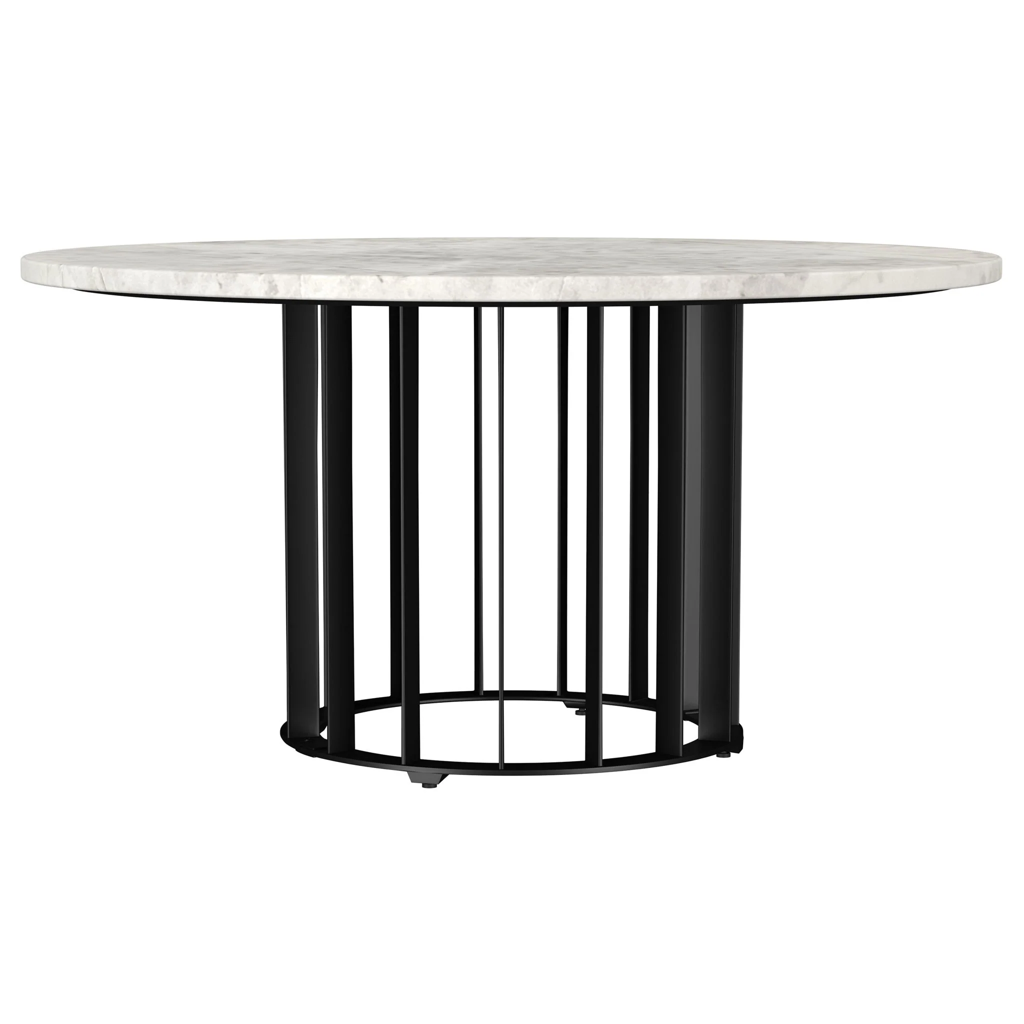 Haven Round Genuine White Marble Top Coffee Table Black