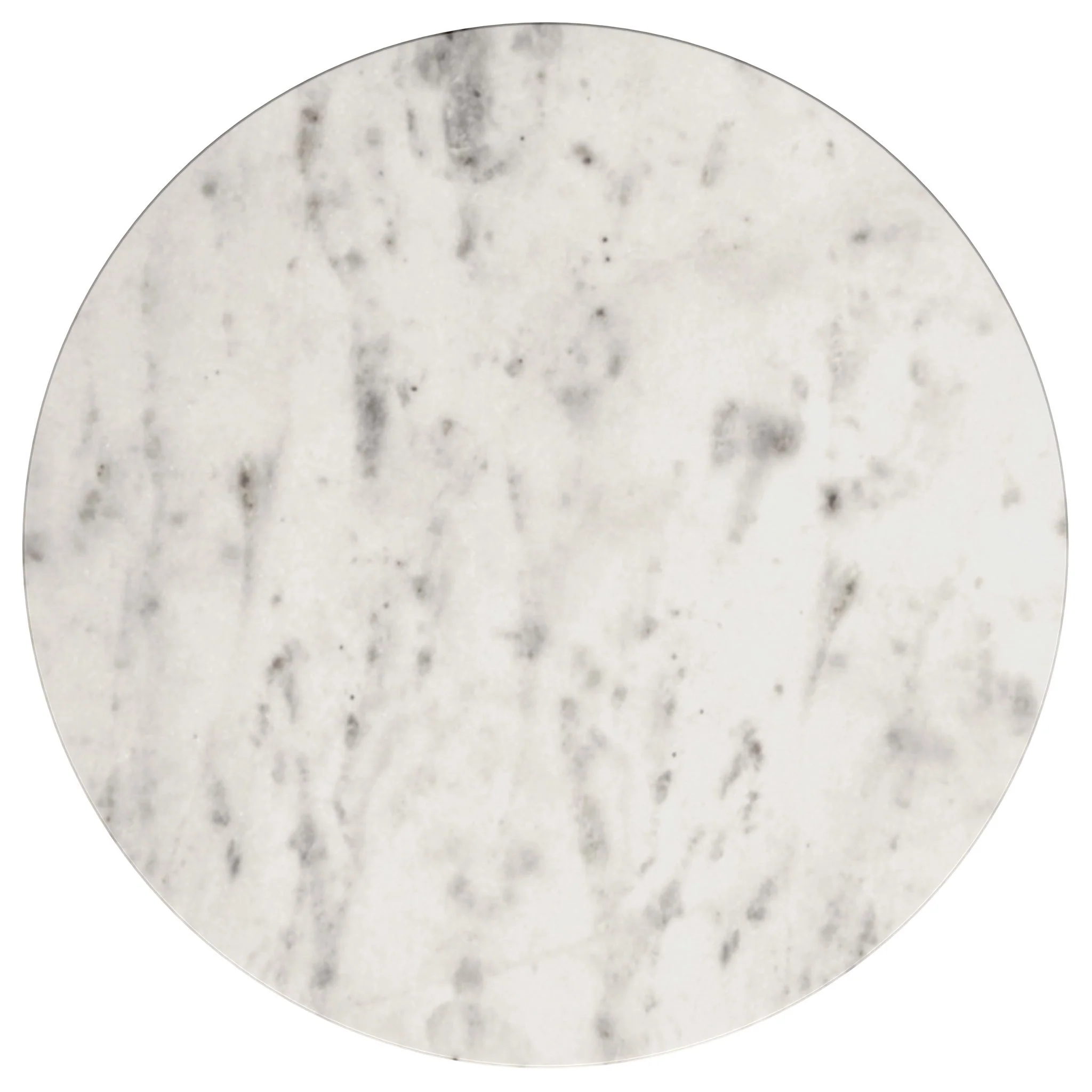 Haven Round Genuine White Marble Top End Side Table Black - Image 4