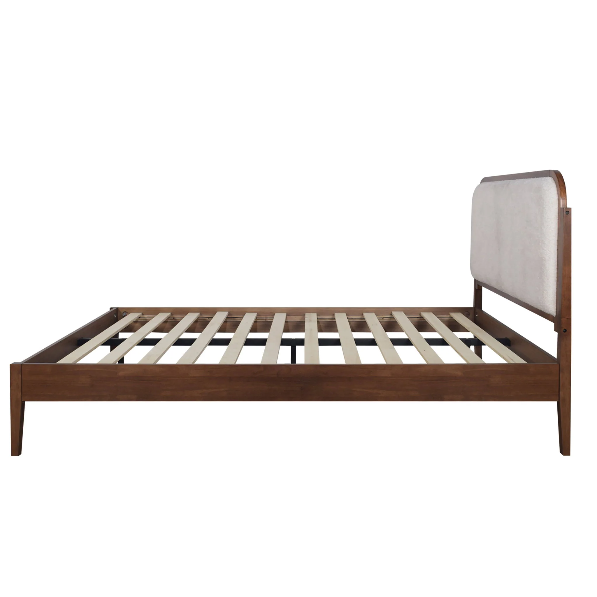 Hawthorne - 5/0 Queen Platform Bed With White Upholstered Headboard - Brown - Image 4