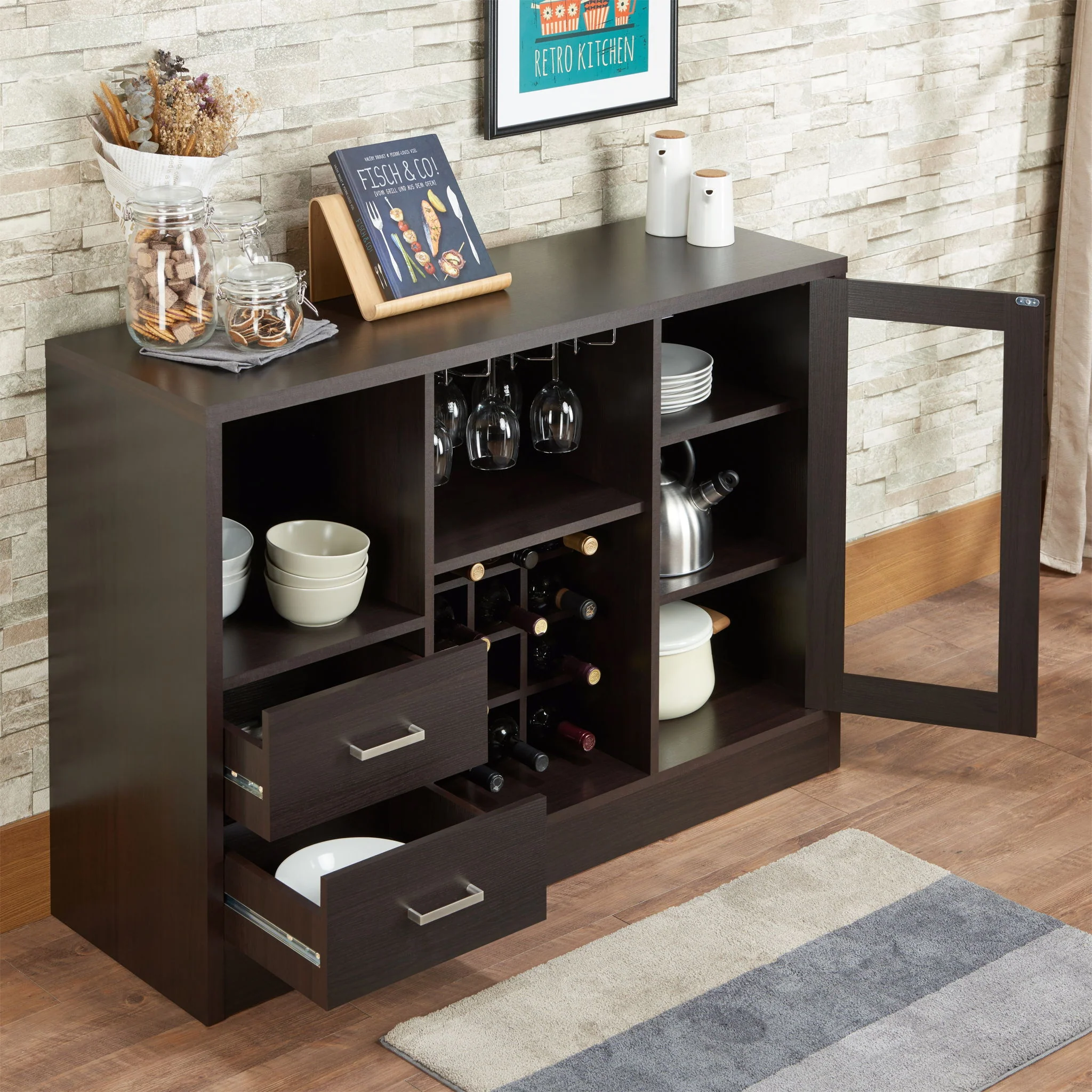 Hazen - Wine Cabinet III - Espresso - Image 3