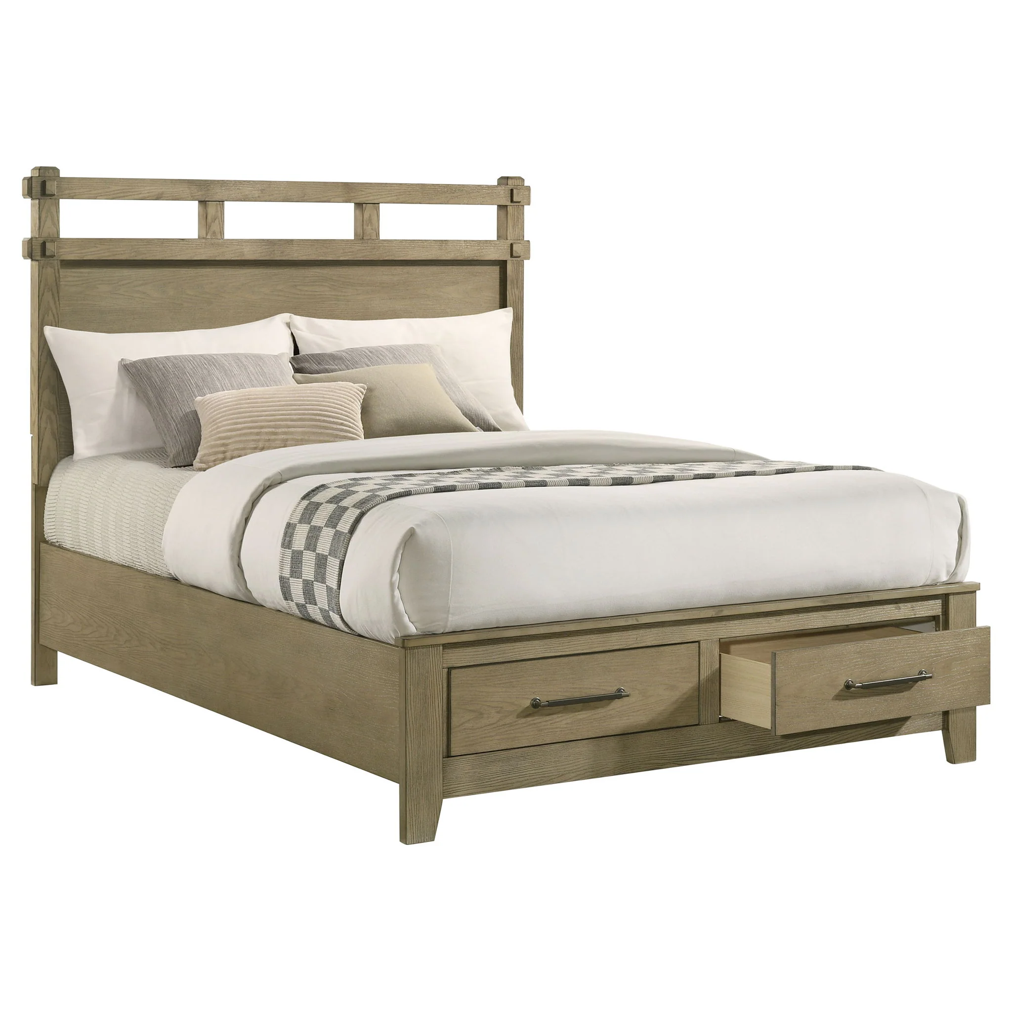 Hazlewood 59-inch Queen Panel Storage Bed Vineyard Oak - Image 4