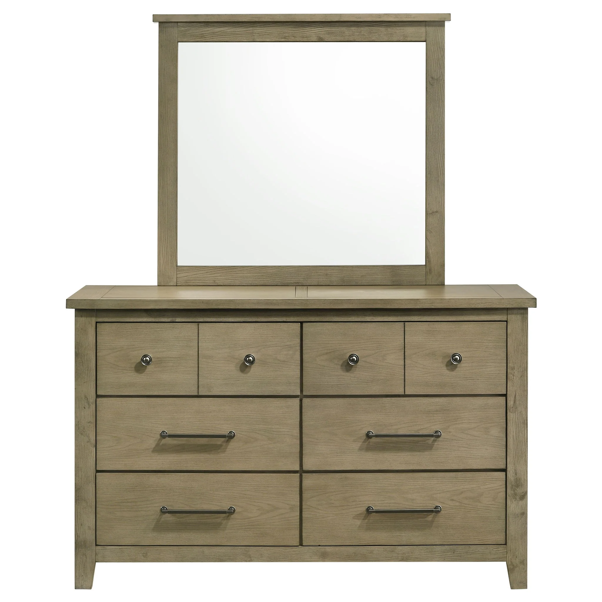 Hazlewood 6-drawer Bedroom Dresser with Mirror Vineyard Oak - Image 3