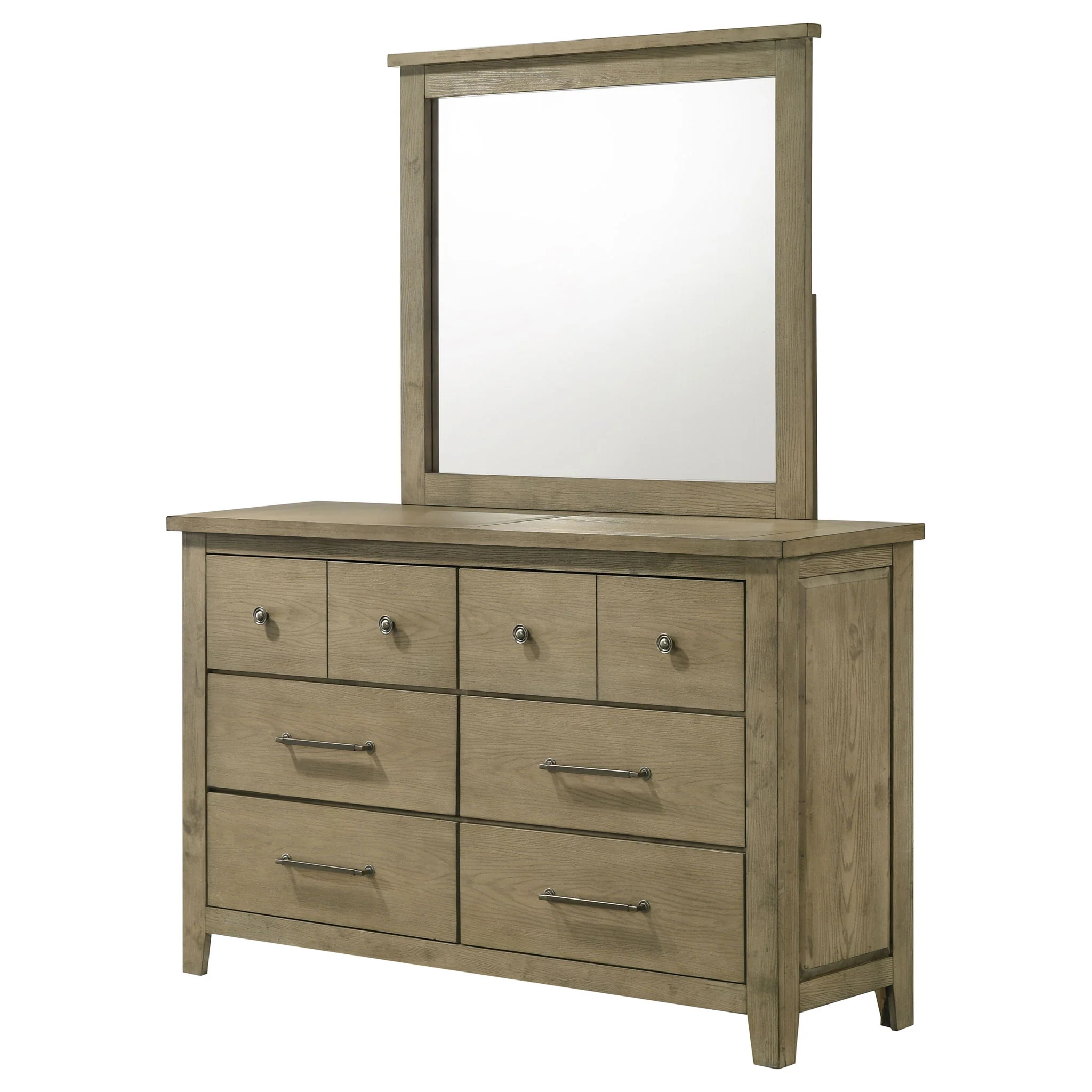 Hazlewood 6-drawer Bedroom Dresser with Mirror Vineyard Oak - Image 4