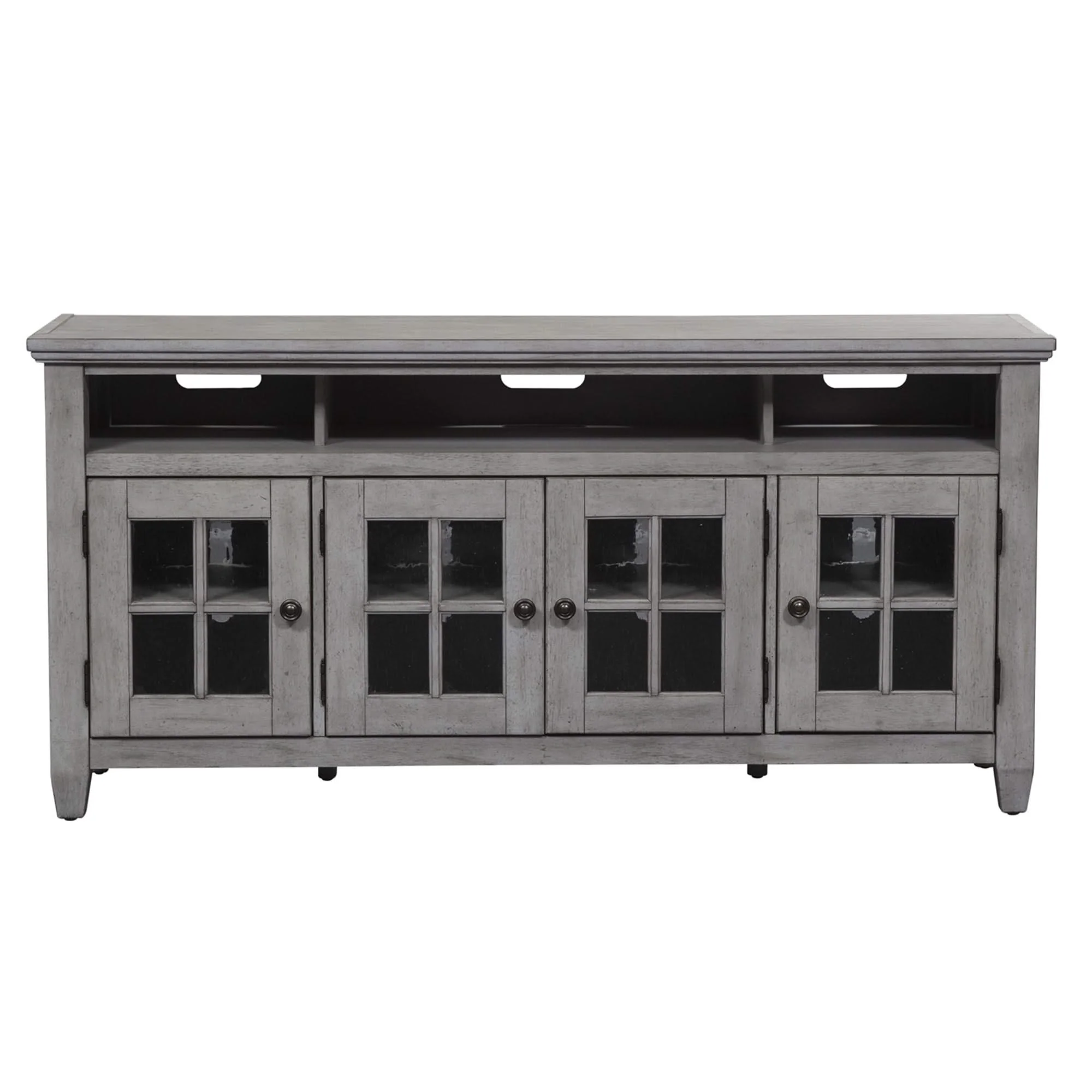 Heartland - Entertainment TV Stand - Antique White / Tobacco Tops - Image 4