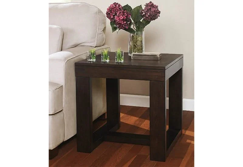 Heather Dark Brown Contemporary Square End Table - Image 2