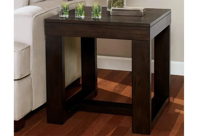 Heather Dark Brown Contemporary Square End Table - Image 7