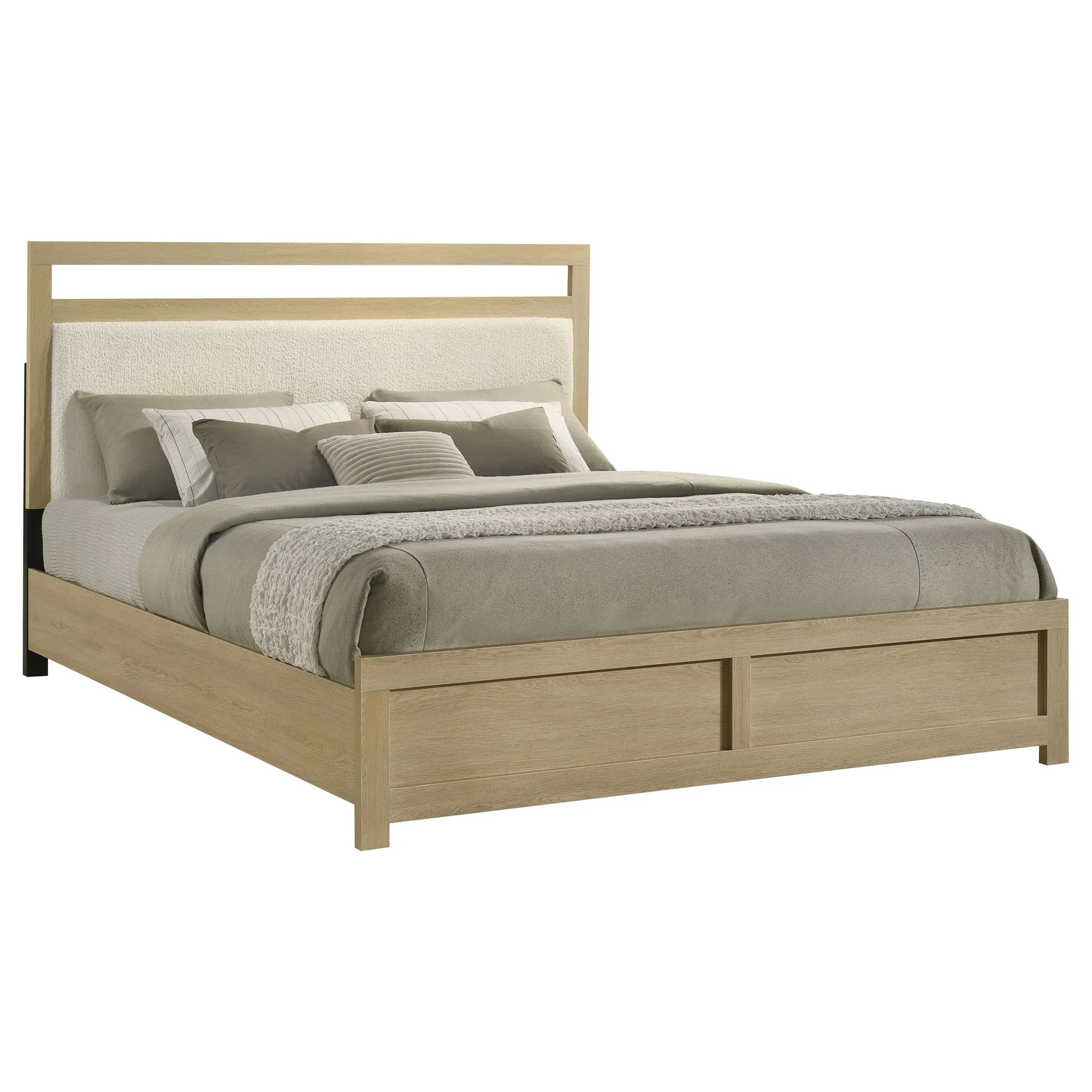 Hendricks Eastern King Panel Headboard Platform Bed Light Oak - Image 2