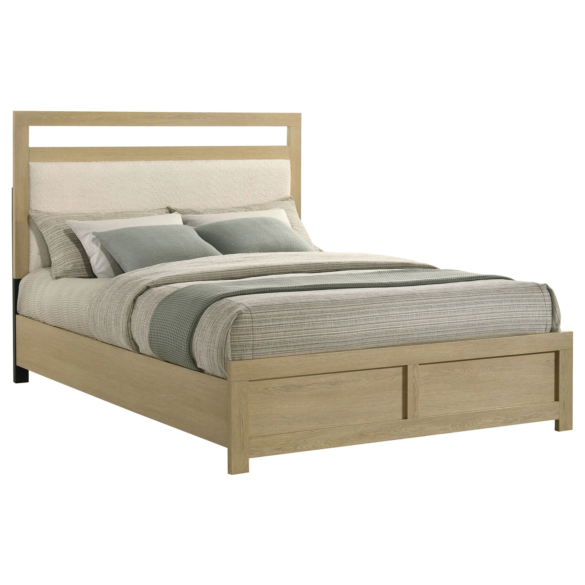 Hendricks Queen Panel Headboard Platform Bed Light Oak - Image 3