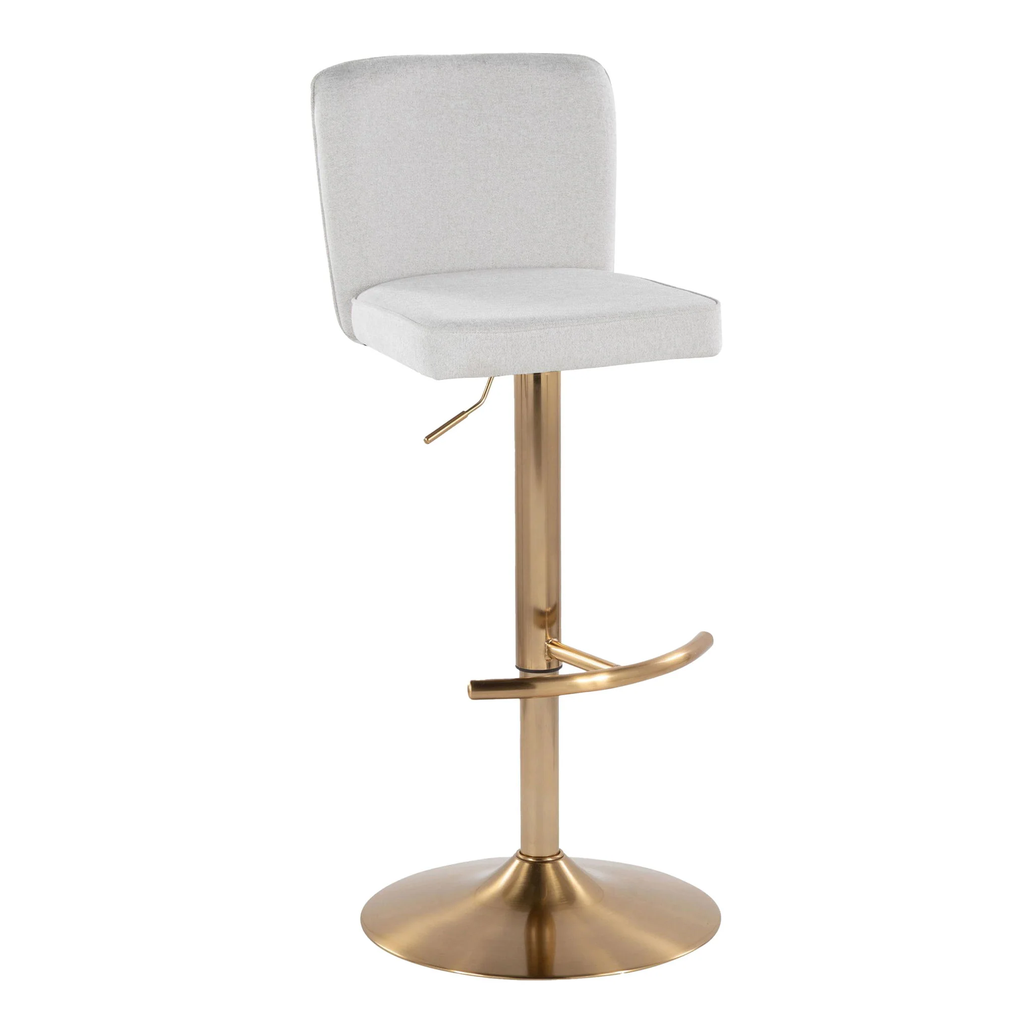 Henry - Contemporary Adjustable Barstool With Swivel With Rounded T Footrest (Set of 2) - Image 6