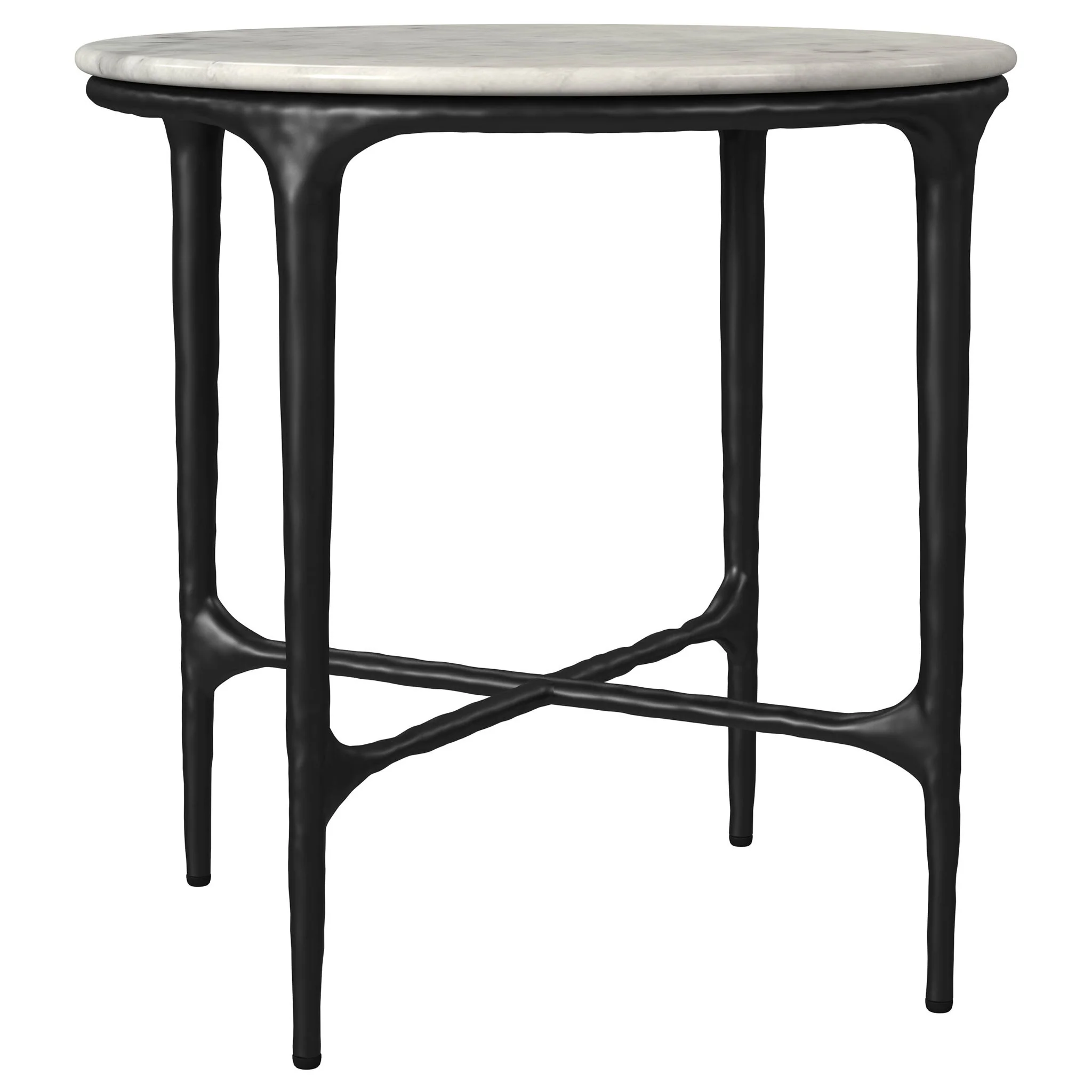 Hermas 2-piece Round Marble Coffee and End Table Set White - Image 2