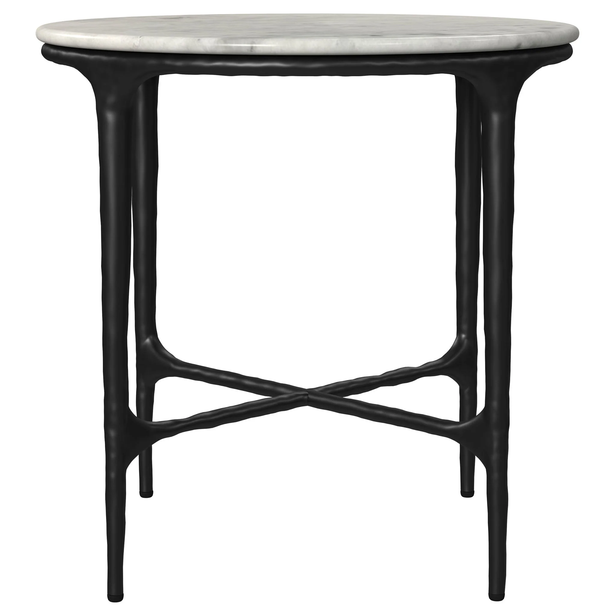 Hermas 2-piece Round Marble Coffee and End Table Set White - Image 3