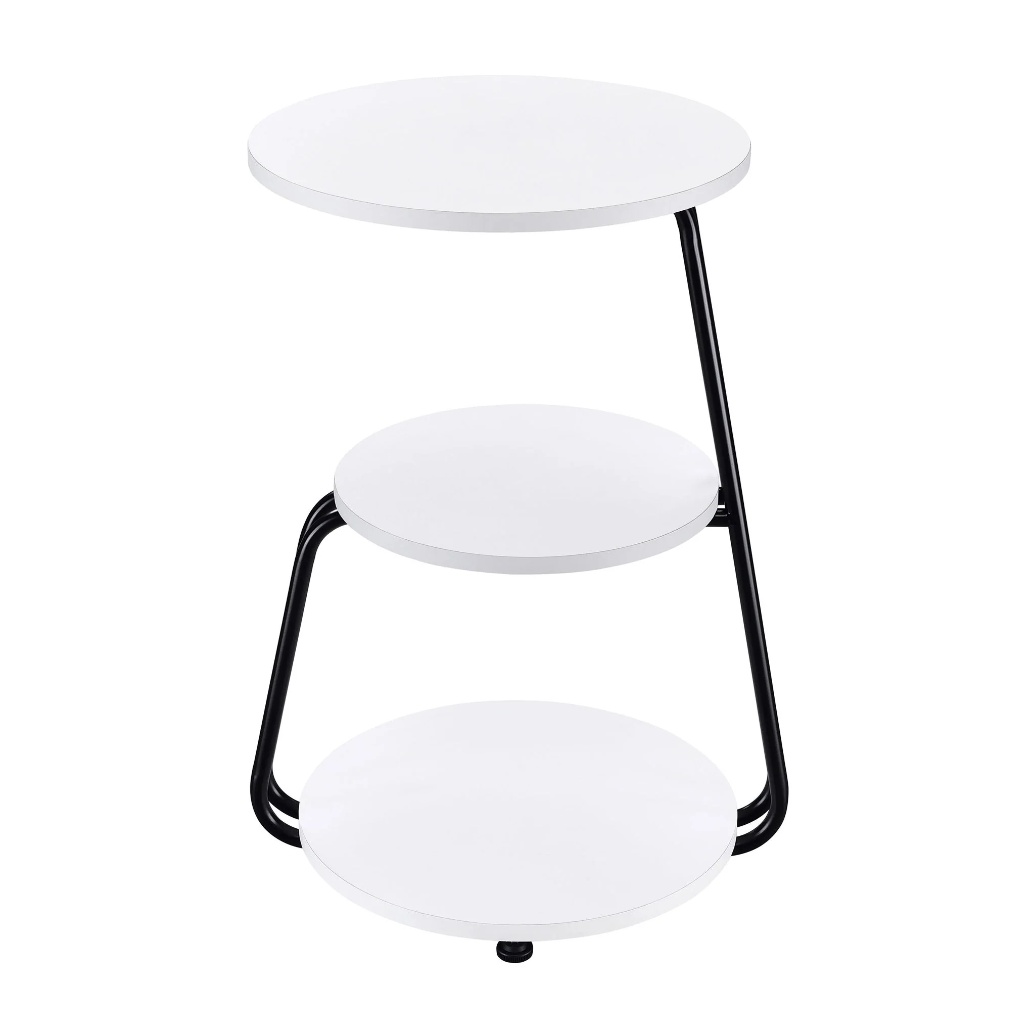 Hilly 3-tier Round Accent Side Table White and Black - Image 2