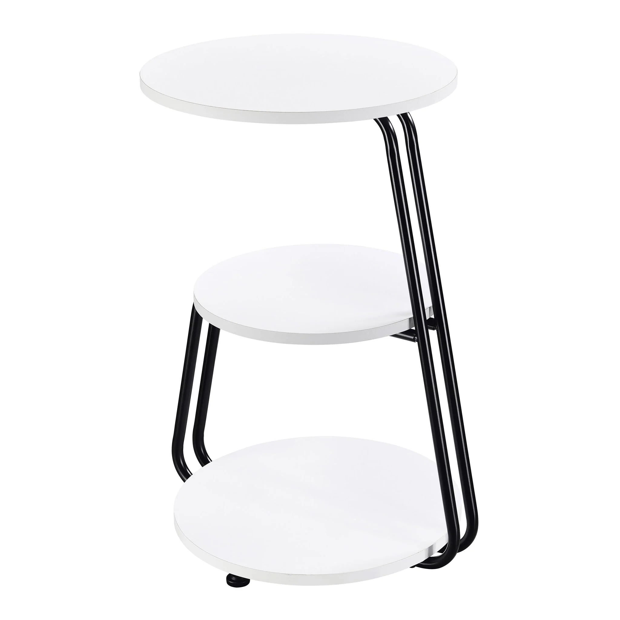 Hilly 3-tier Round Accent Side Table White and Black - Image 3