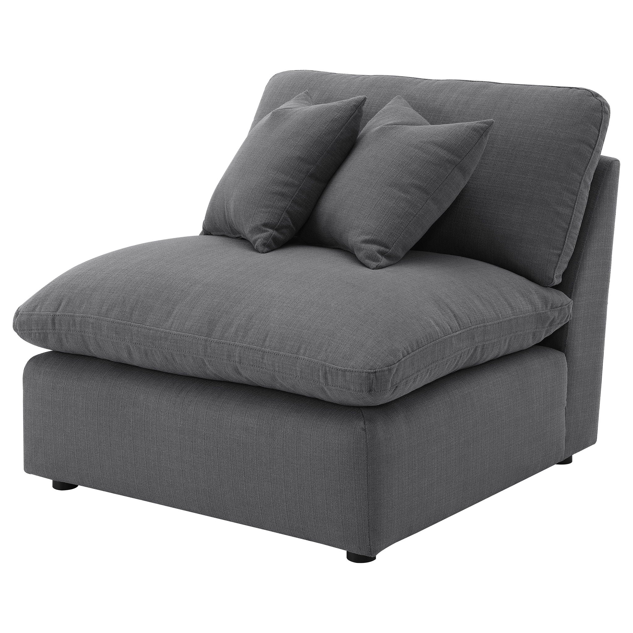 Hobson Upholstered Armless Chair Charcoal - Image 3