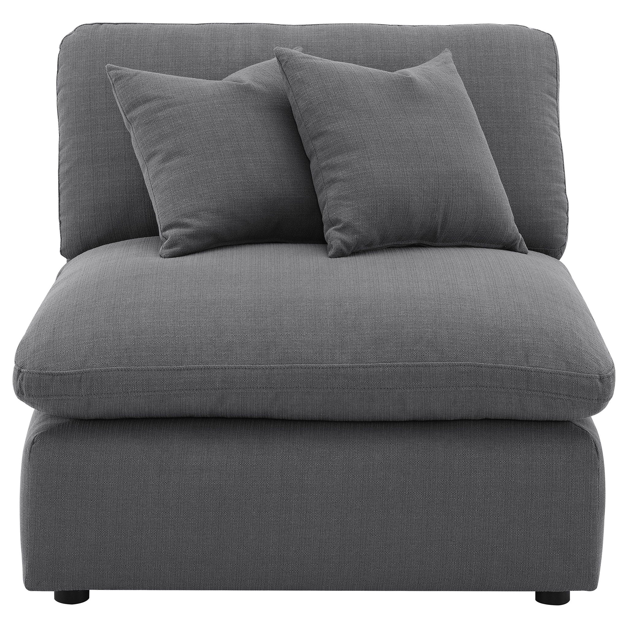 Hobson Upholstered Armless Chair Charcoal - Image 4
