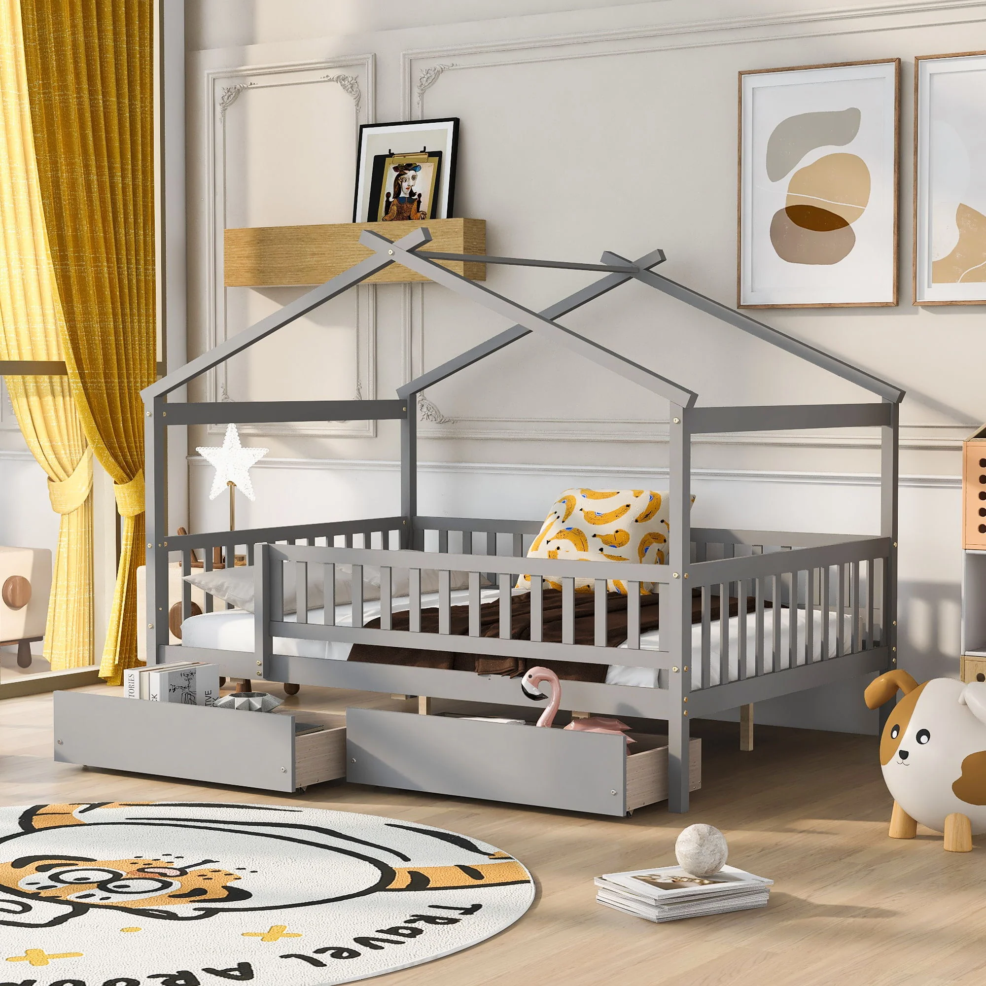 House Bed With 2 Drawers